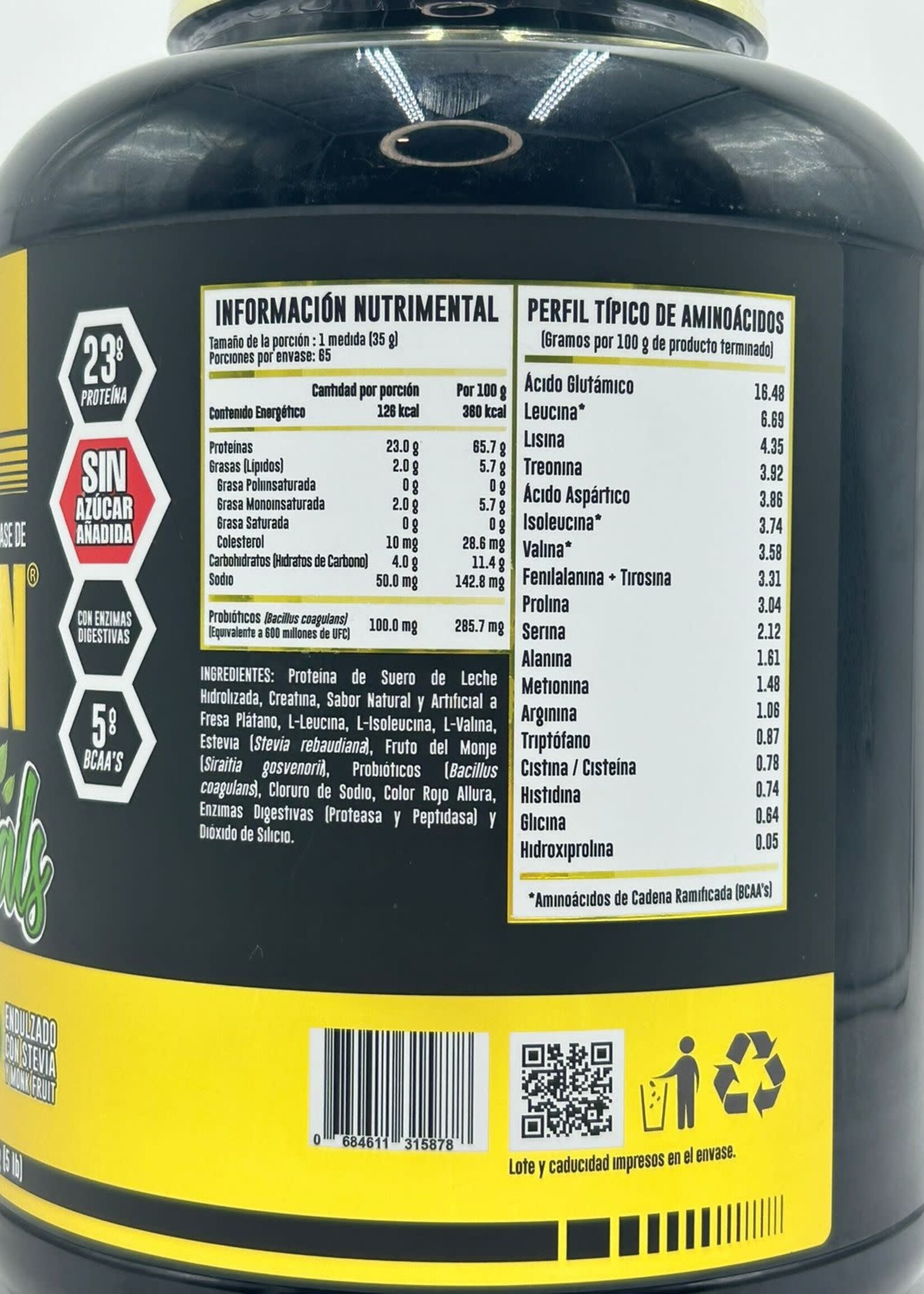 ADVANCE NUTRITION HYDROTEIN NATURALS & PROBIOTICOS(SIN AZUCAR PARA DIABETICOS)