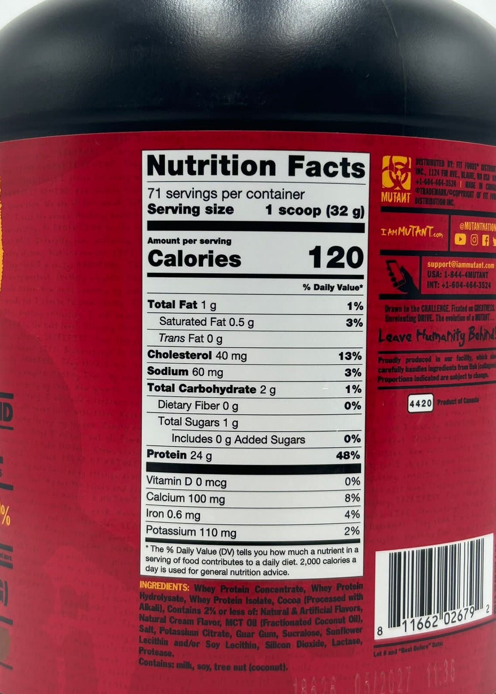 MUTANT MUTANT PRO 5 LB 73 SERV RICH CHOCOLATE MILK