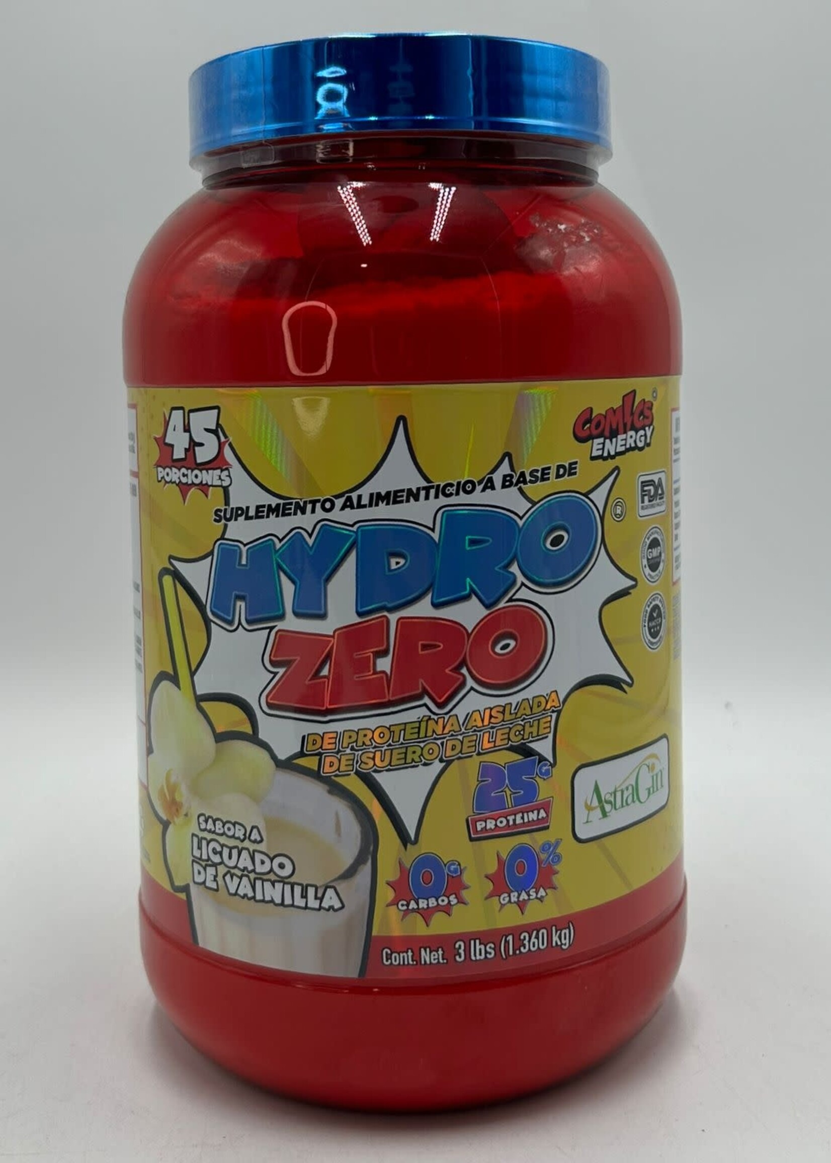 COMICS ENERGY HYDRO ZERO 3 LB 45 SERV LICUADO DE VAINILLA COMICS