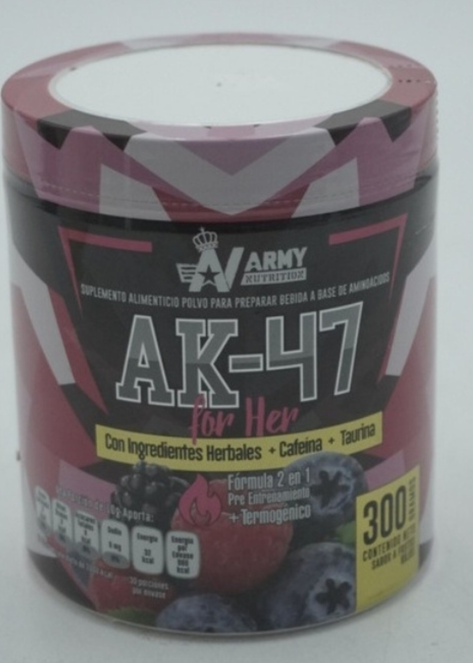 ARMY NUTRTION AK47 FOR HER ARMY 30 SERV FRUTOS ROJOS
