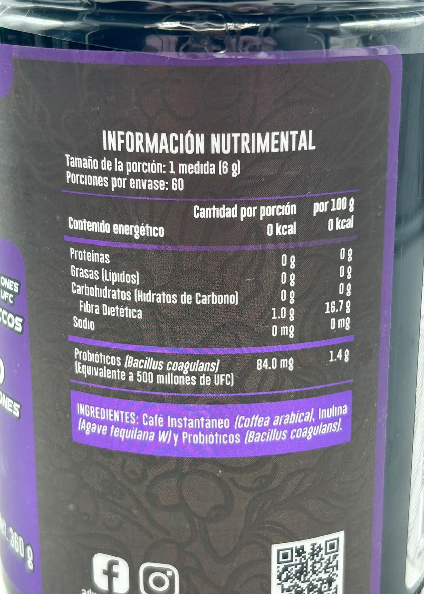 ADVANCE NUTRITION COFFEE PREBIOTICOS Y PROBIOTICOS ADVANCE 60 SERV