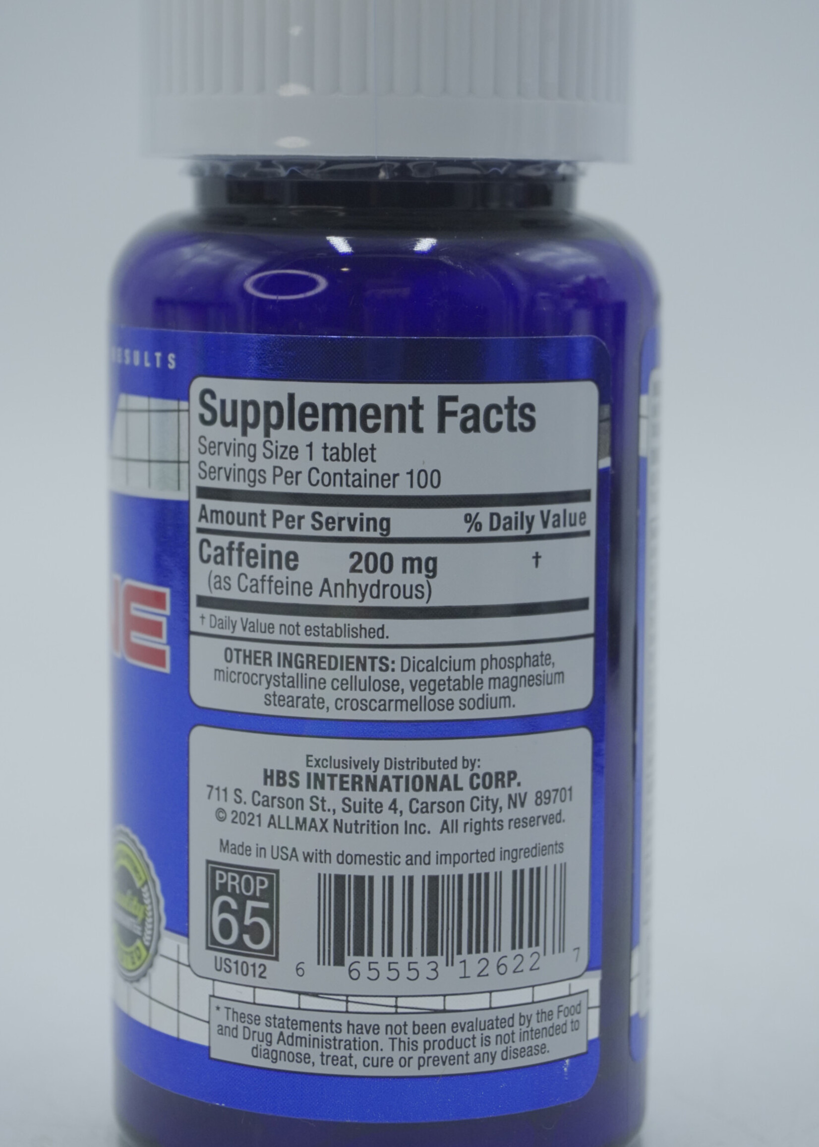 ALLMAX CAFFEINA ALLMAX 200 MG/100 CT