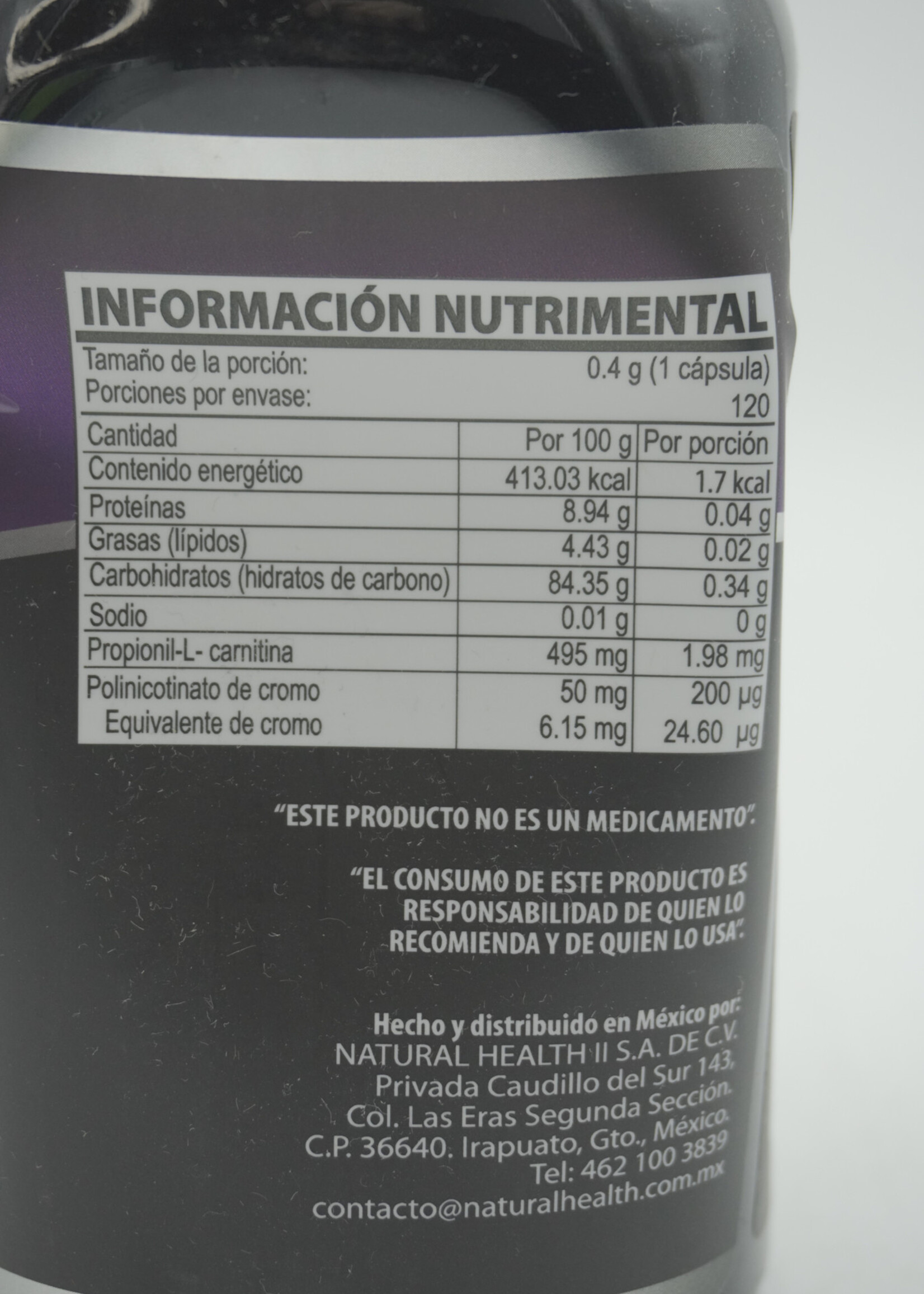 NATURAL HEALTH CHROMIUM NATURAL HEALTH 400 MG/120 CAP