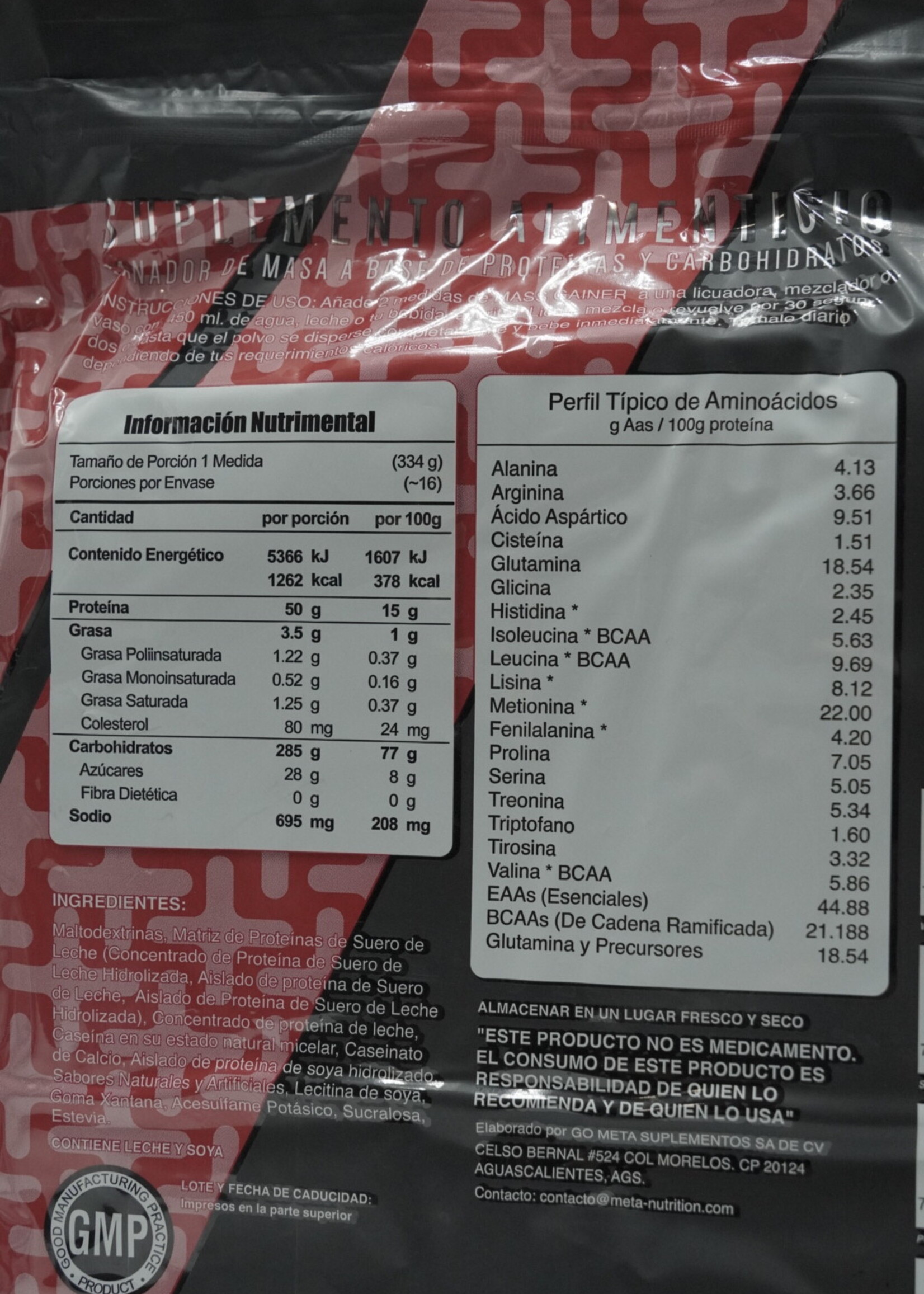 META NUTRITION MASS GAINER (meta nutrition)