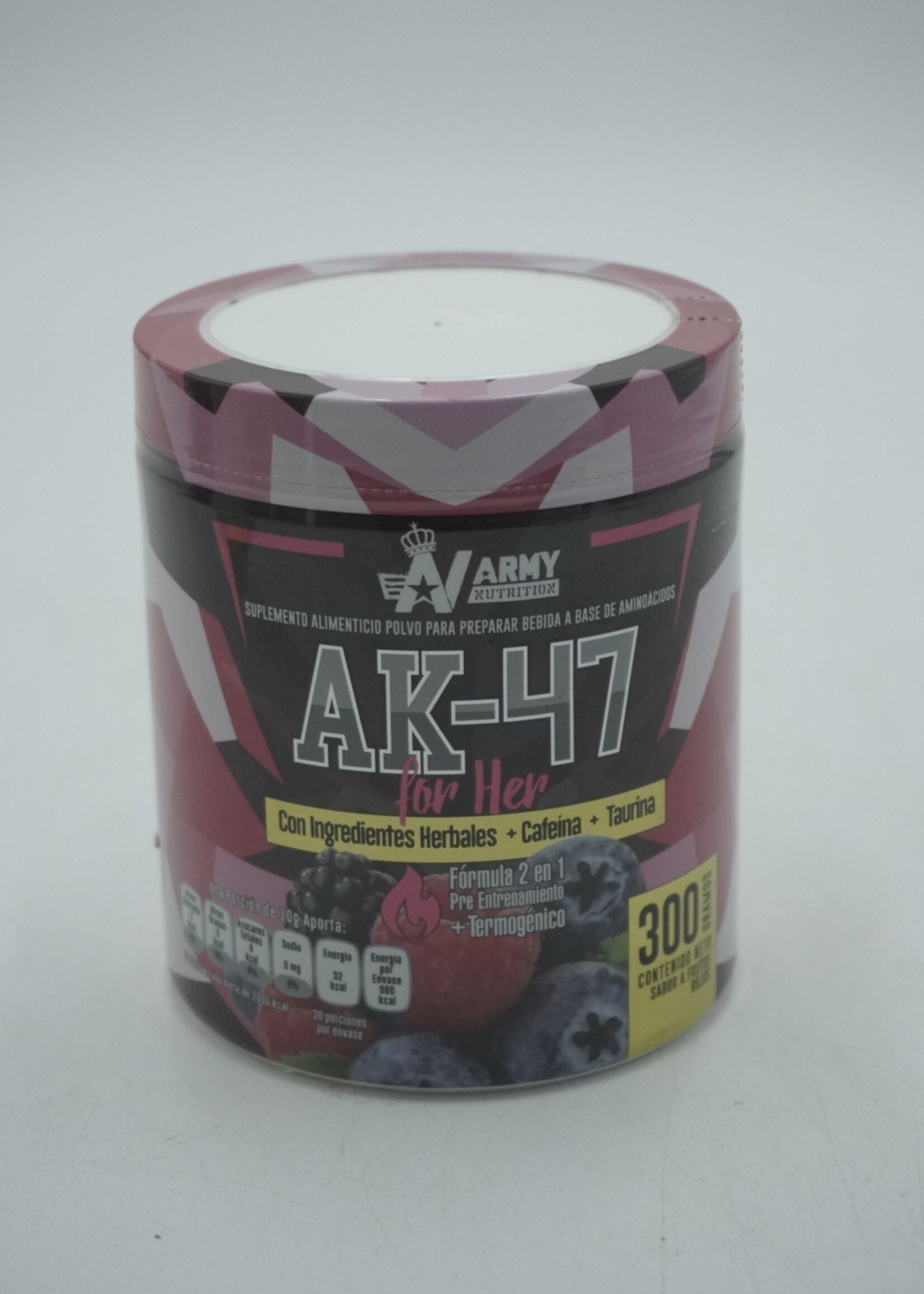 ARMY NUTRTION AK47 FOR HER ARMY 30 SERV FRUTOS ROJOS