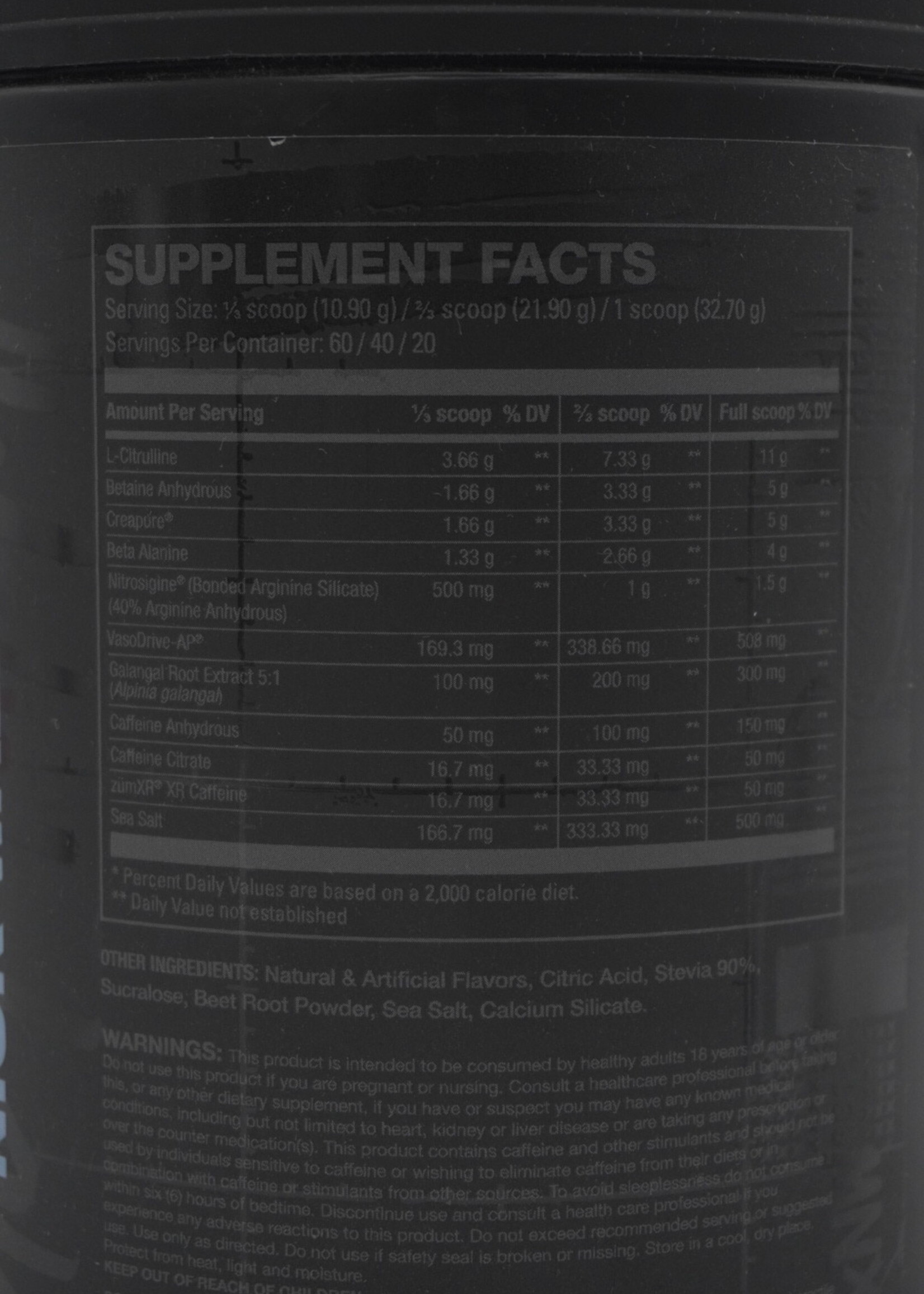 HD PRE HD VARIANT1 60/40/20 SERV FLAVOR X