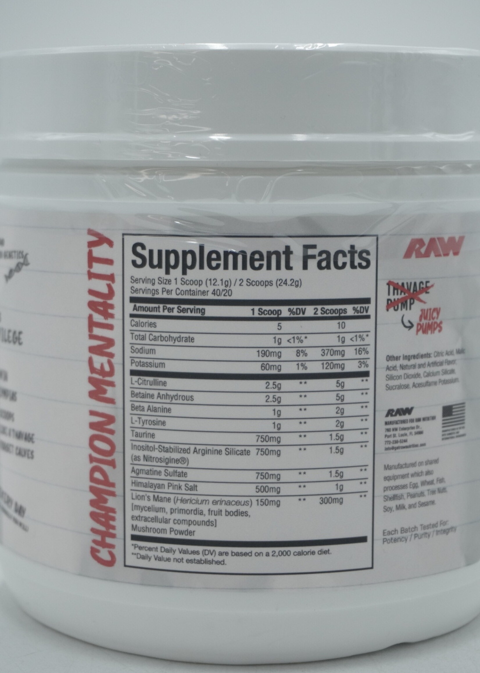 RAW RAW CHRISTOPHER JUICY PUMP 40 SERV NATURAL