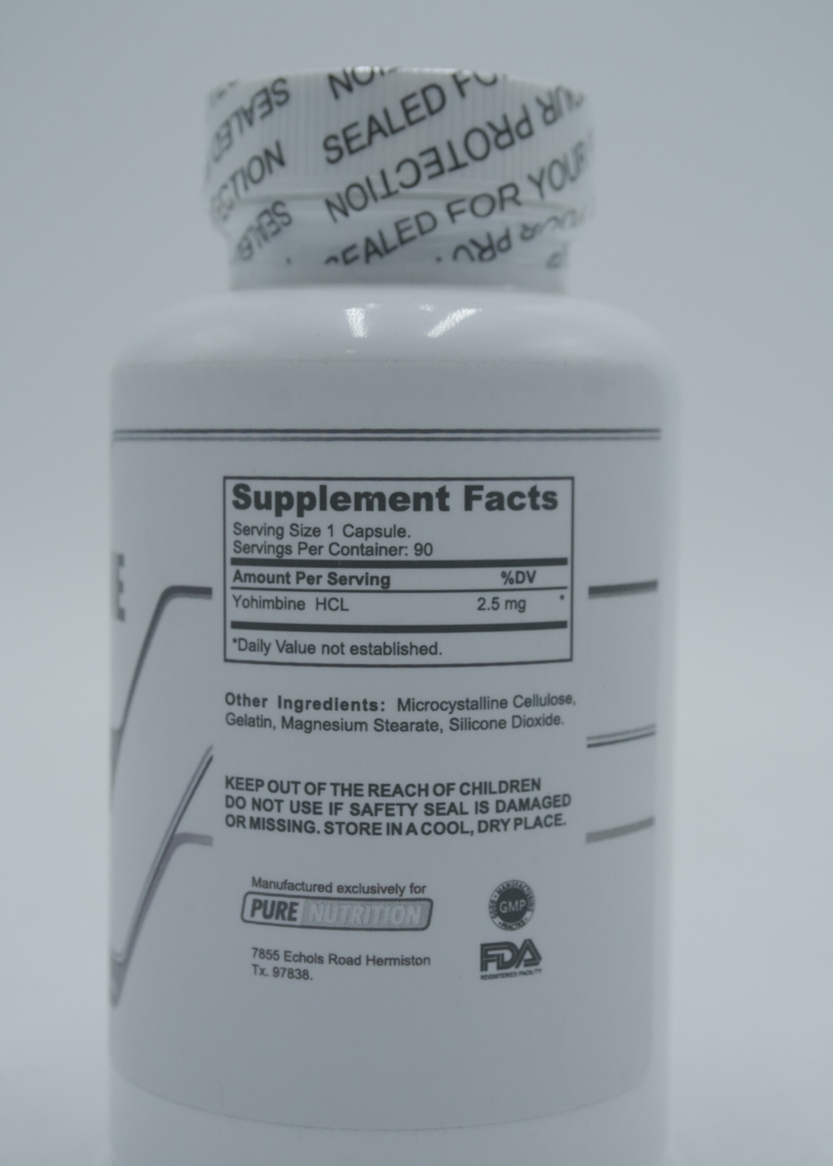 PURE NUTRITION YOHIMBINE PURE NUTRITION 2.5 MG 90 CAP