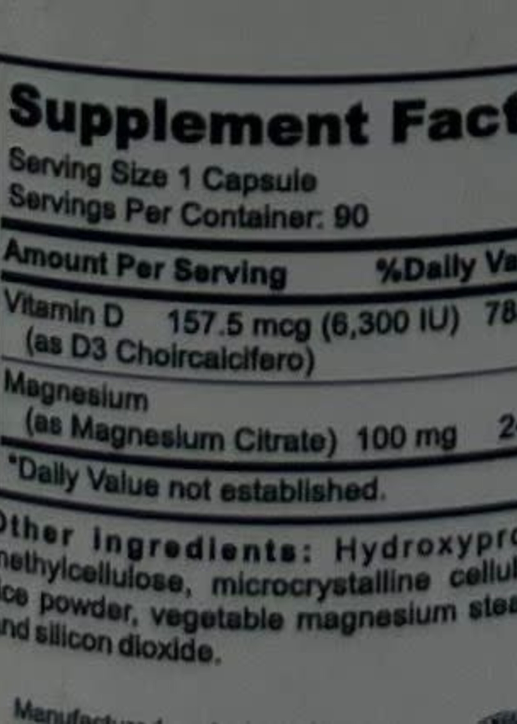 PURE NUTRITION D3+MAGNESIUM CITRATE 90 CAP PURE NUTRITION
