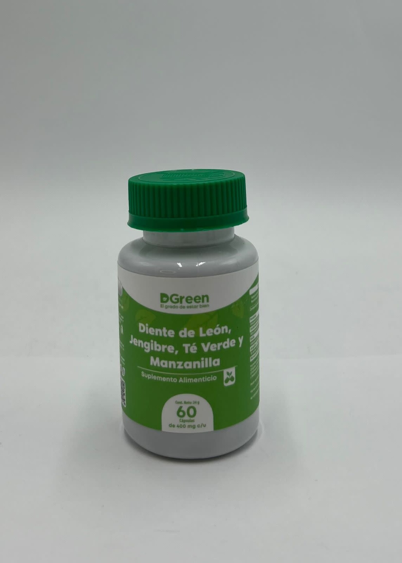 D GREEN DIENTE DE LEON, JENJIBRE, TÉ VERDE Y MANZANILLA 400 MG/60 CAP