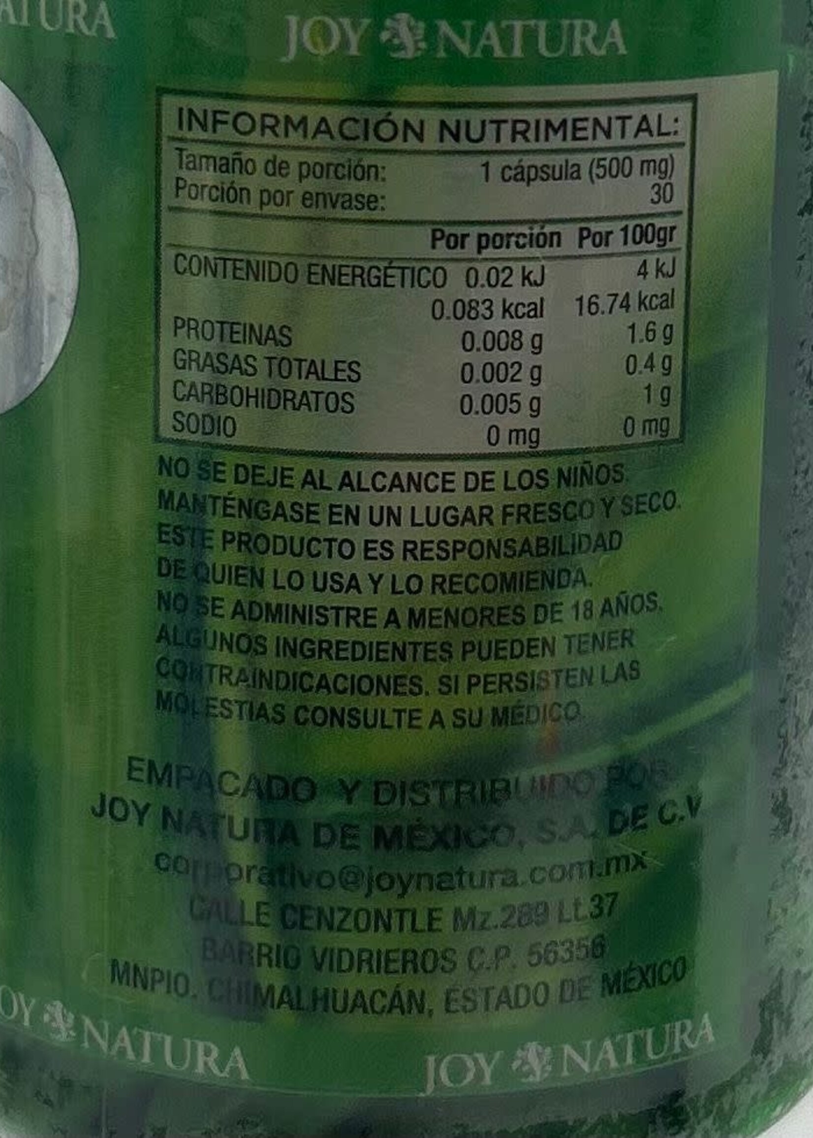 VIDANAT JENGIBRE JOY NATURA 500 MG 30 CAP