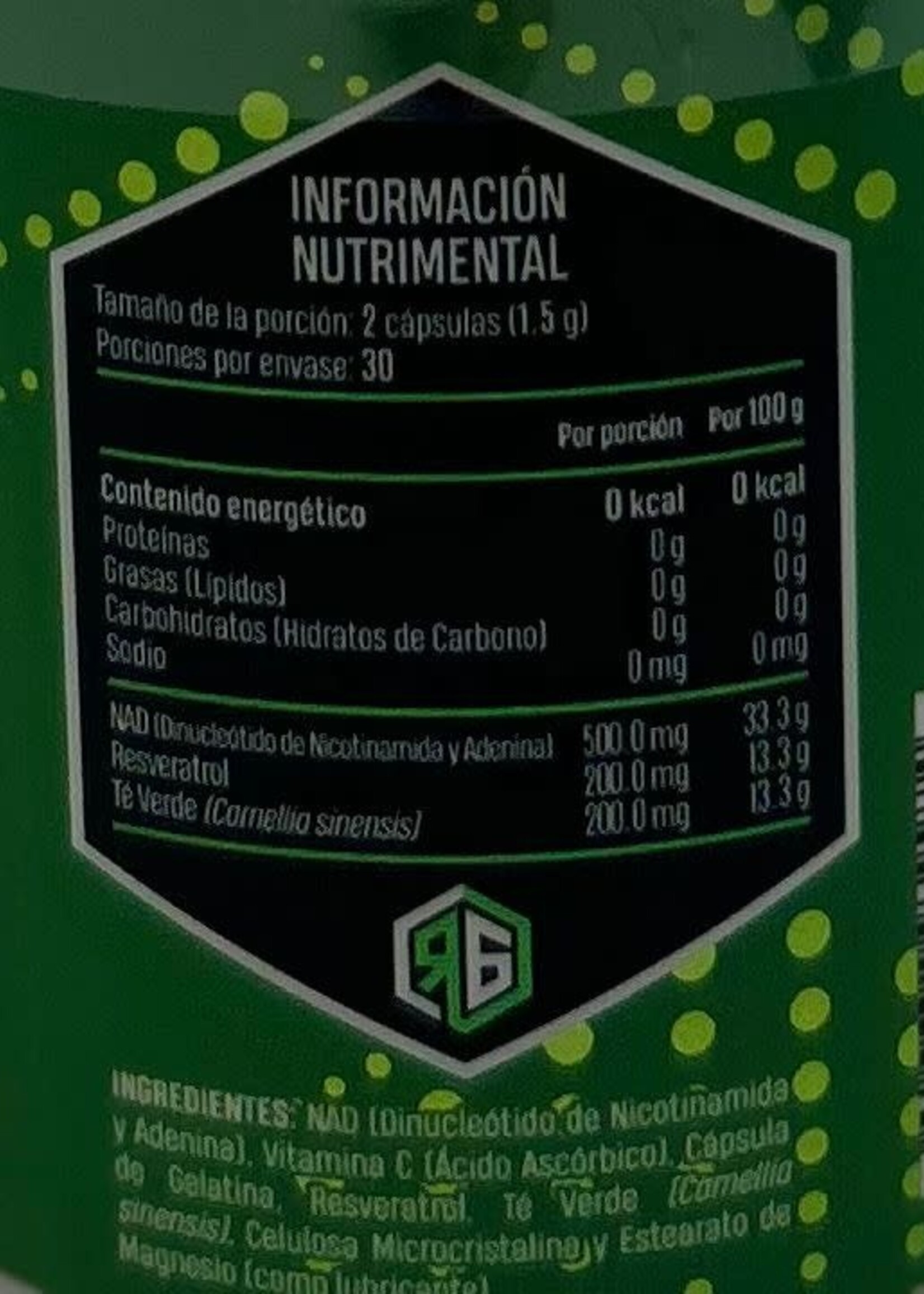 RED GOLD NAD, RESVERATROL Y TE VERDE RED GOLD 750 MG 60 CAP