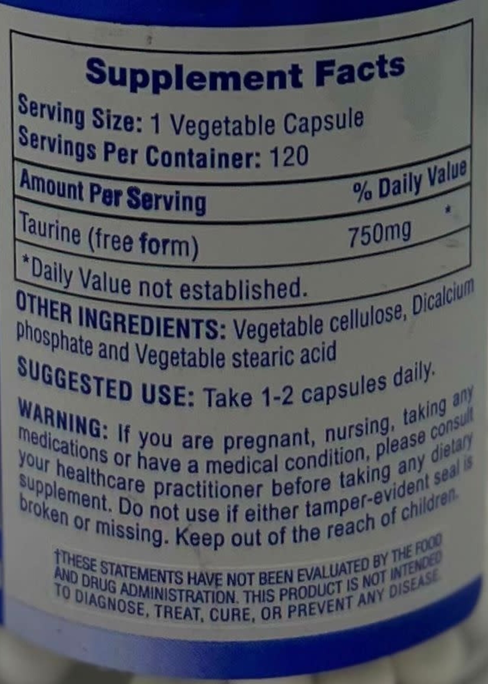 HTP TAURINA HITECH 750 MG 120 CAP