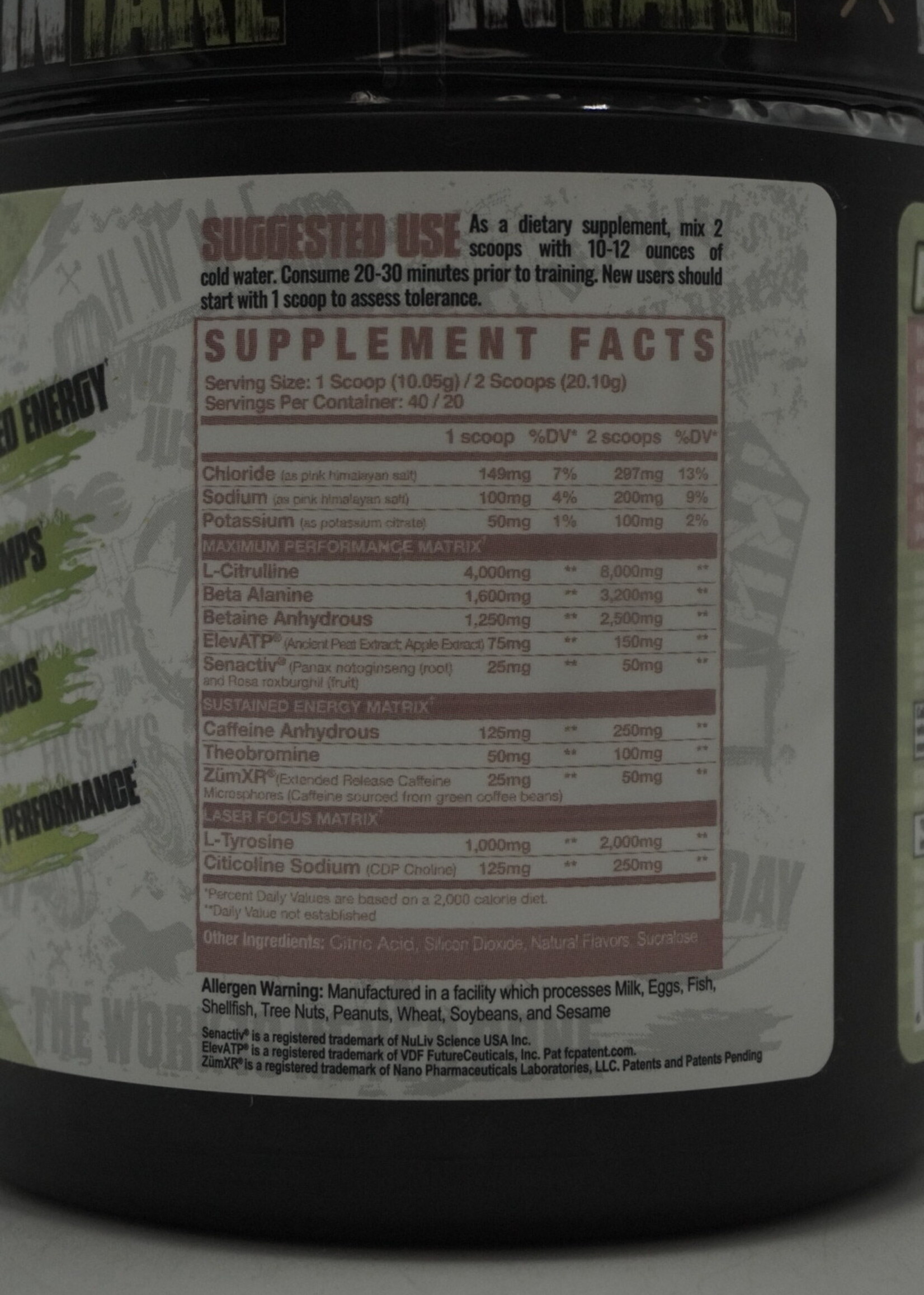 AXE & SLEDGE SUPPLEMENTS INTAKE PRE