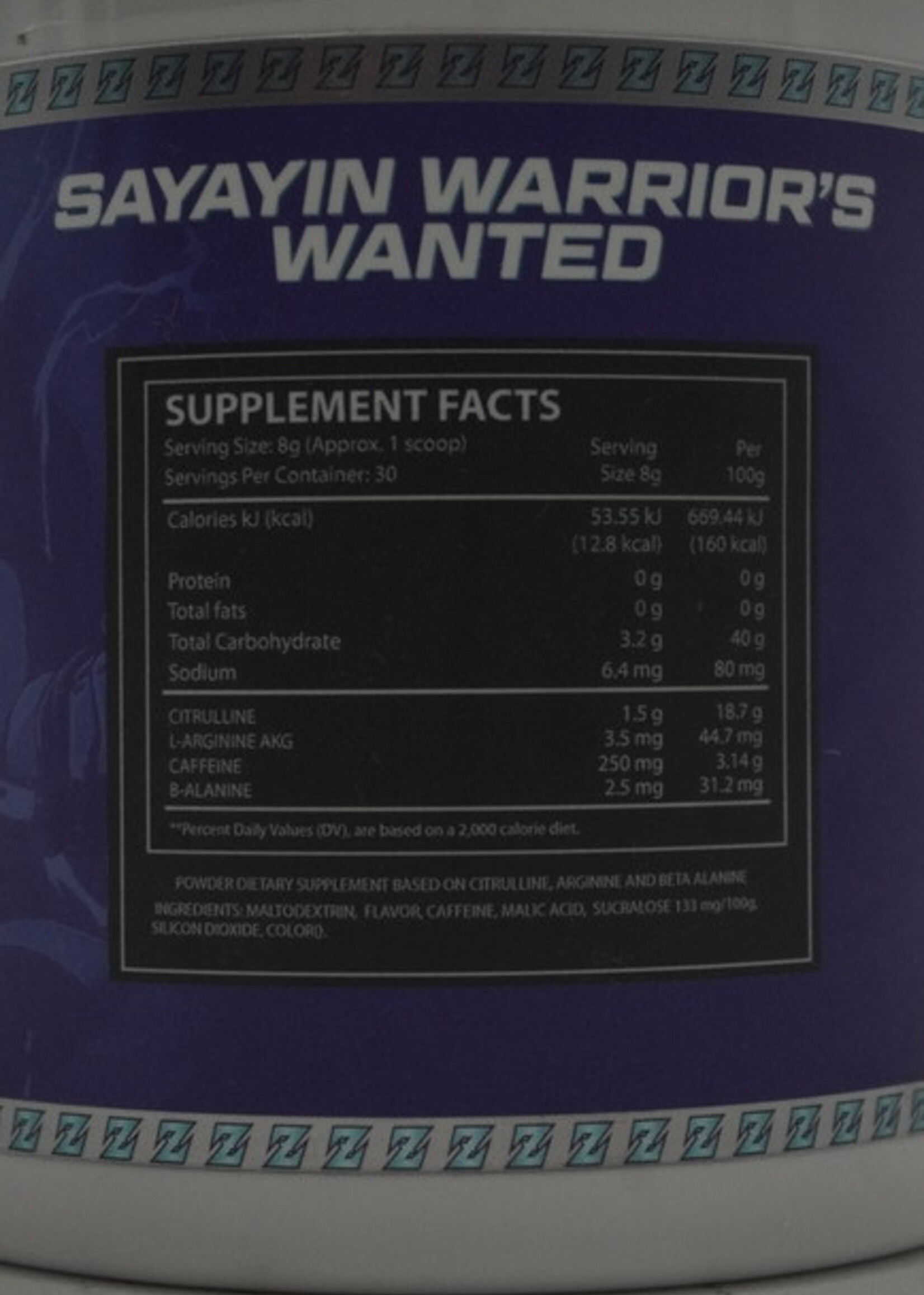 SAIYANLABS KAIOKEN BLUE PREWORKOUT