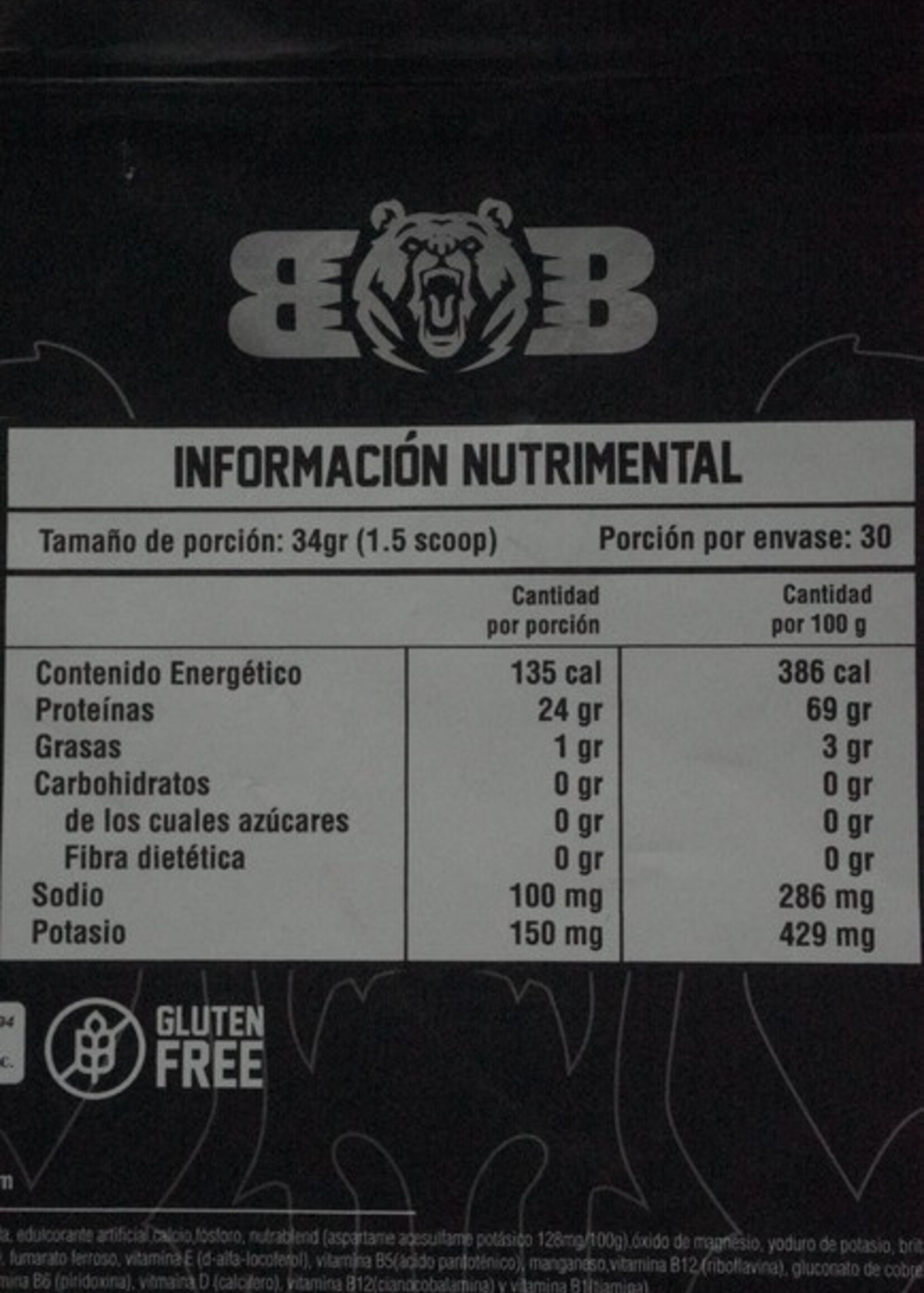BLACKBEAR BOLSA ZERO PROTEIN BLACKBEAR
