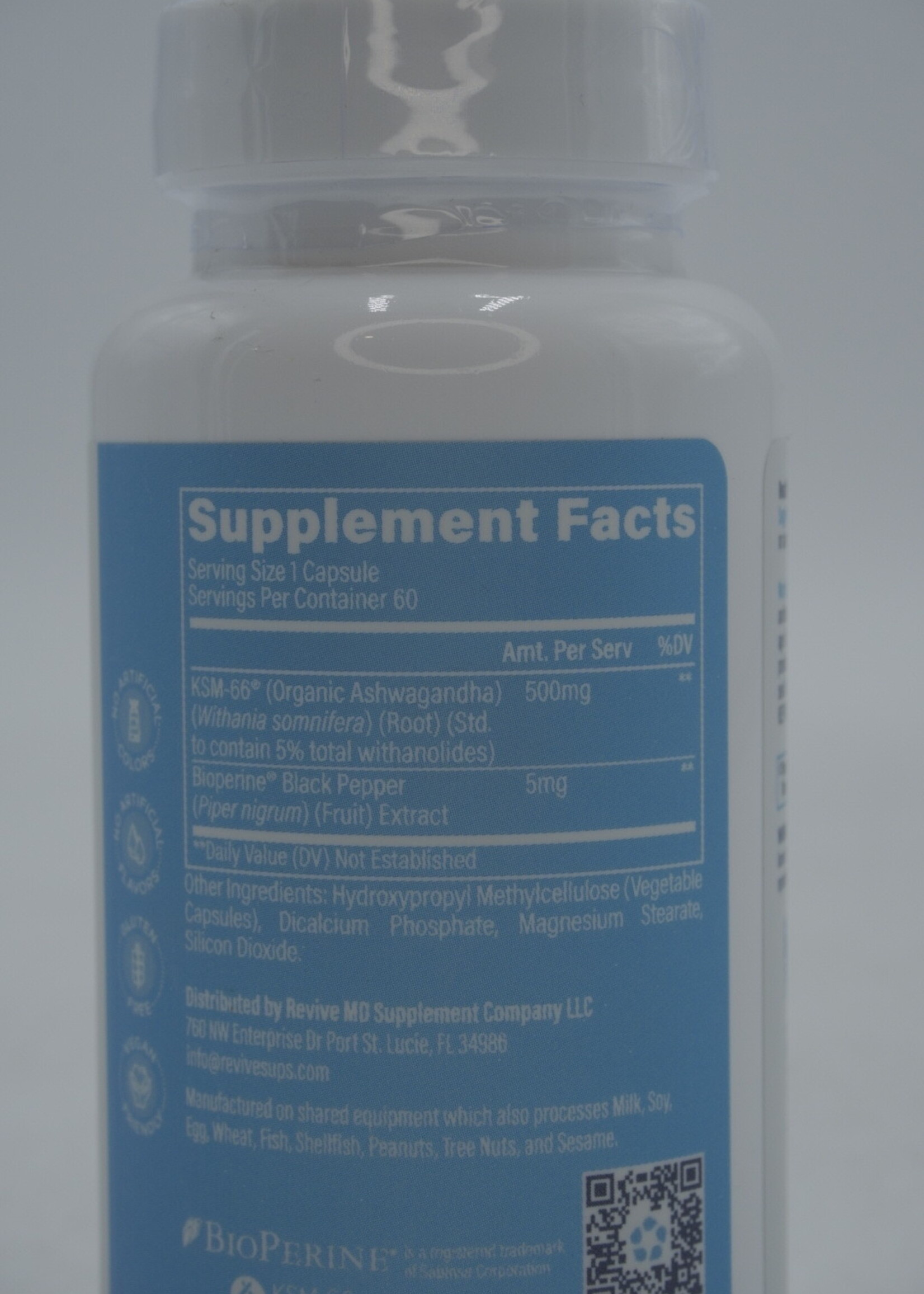 REVIVE ASHWAGANDA KSM REVIVE 500 MG/60 CAP