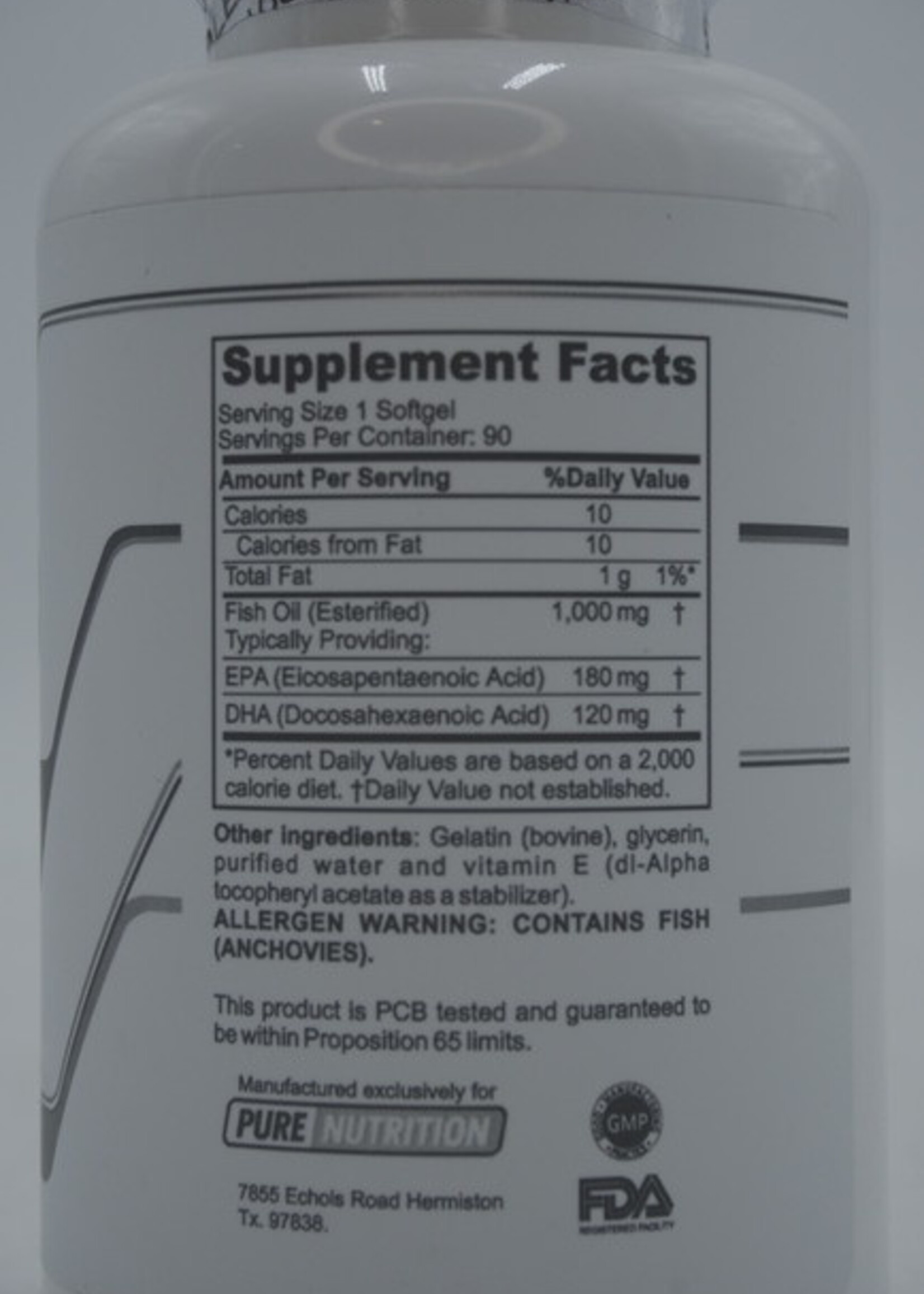 OMEGA 3 PURE NUTRITION 1 GR 90 CAP