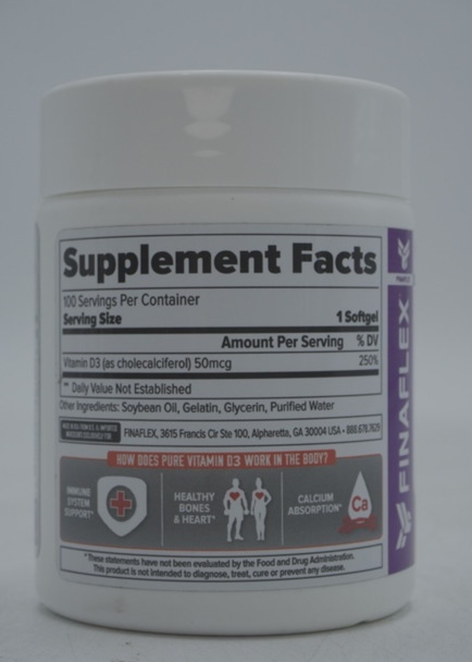 FINAFLEX FINAFLEX PURE VITAMINA D3 100 CAP