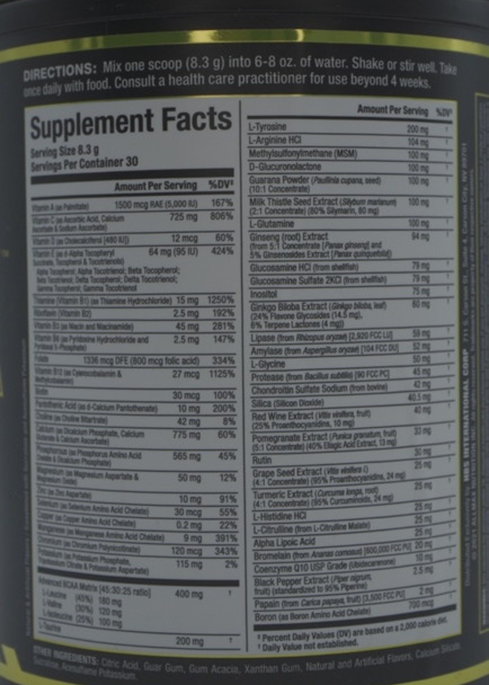 ALLMAX VITASTACK (Multivitamínico) 30 SERV ALLMAX  ORANGE