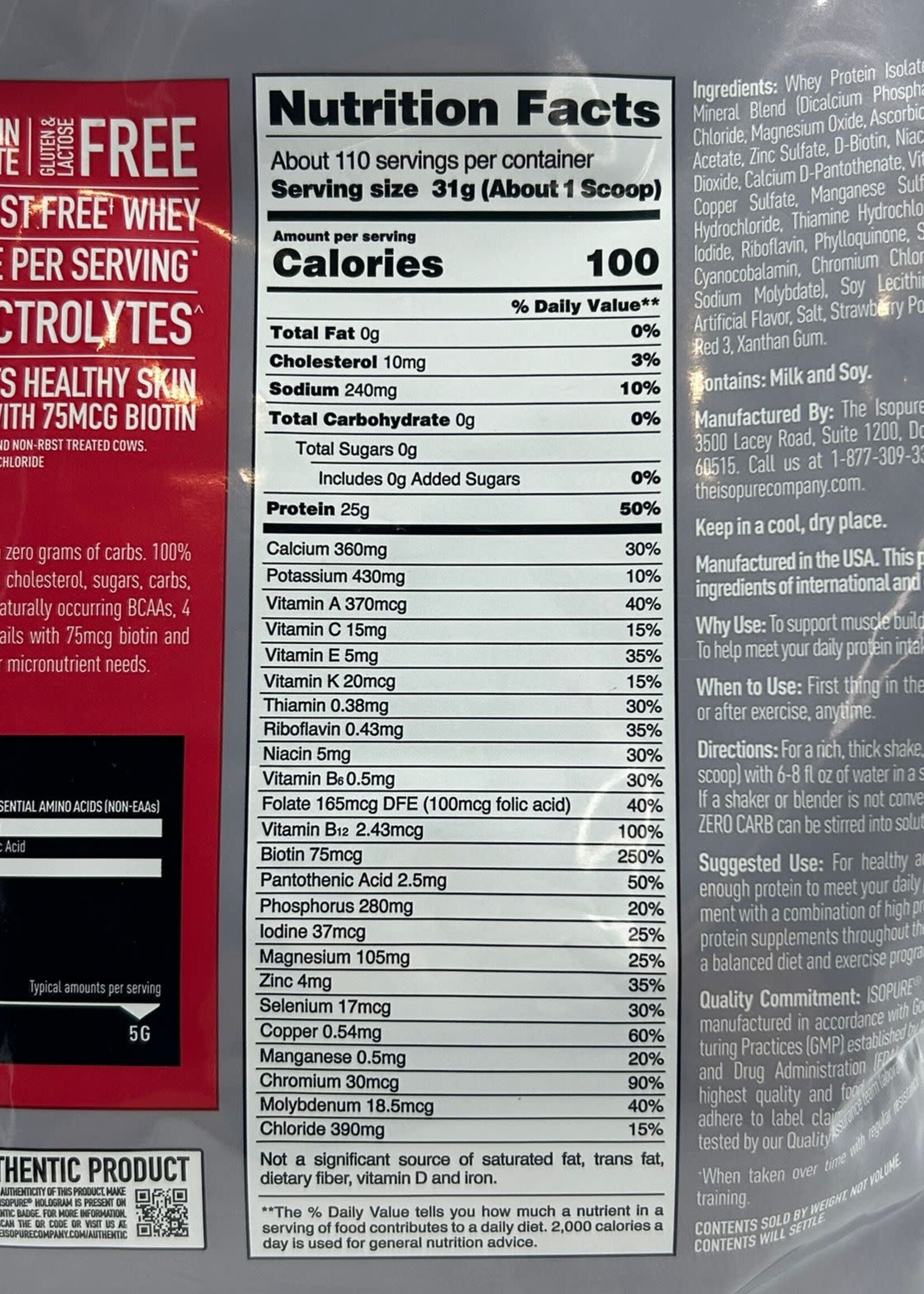 NATURA BEST ISOPURE BAG