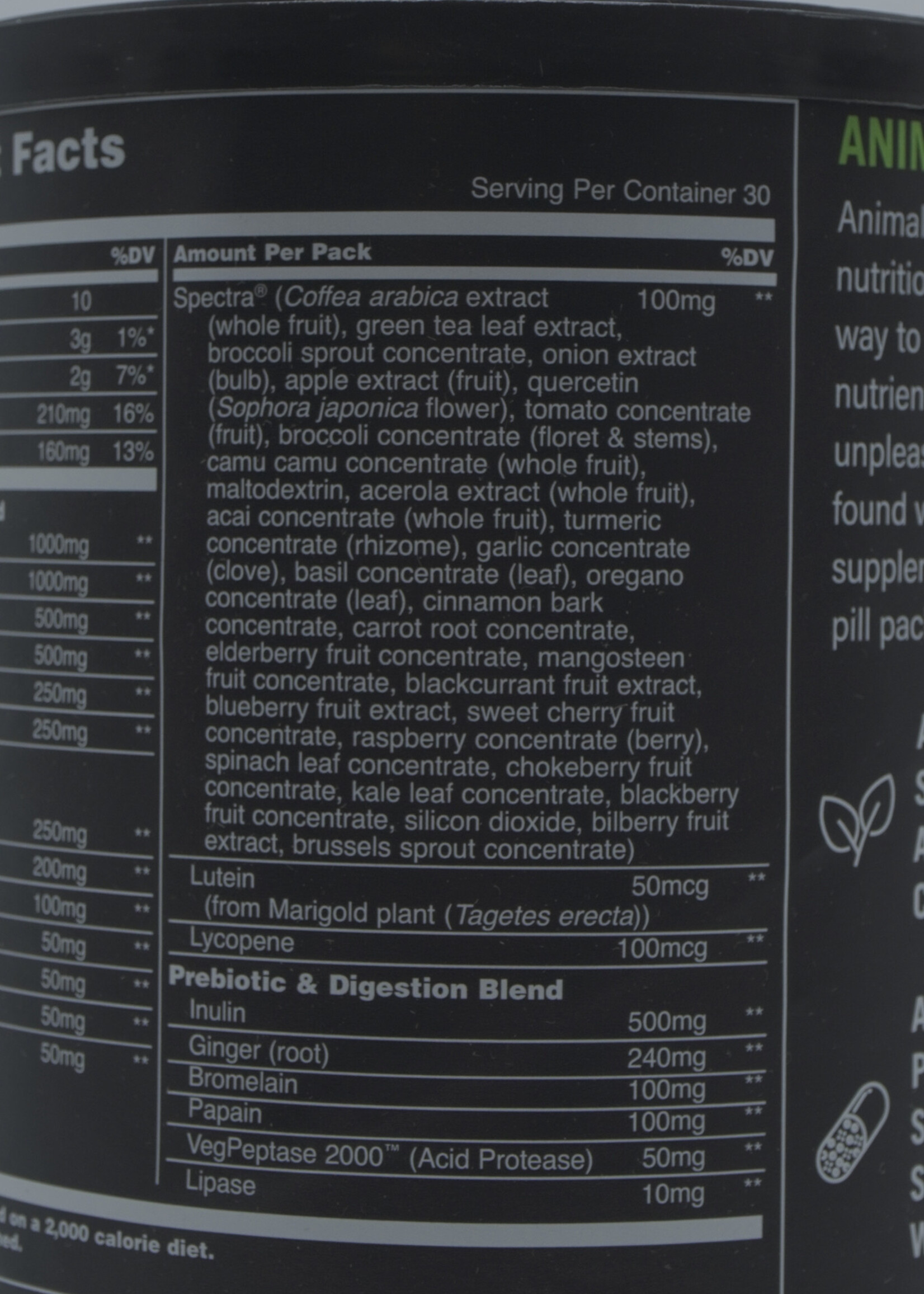 ANIMAL ANIMAL DAILY GREENS 30 PILL PACK