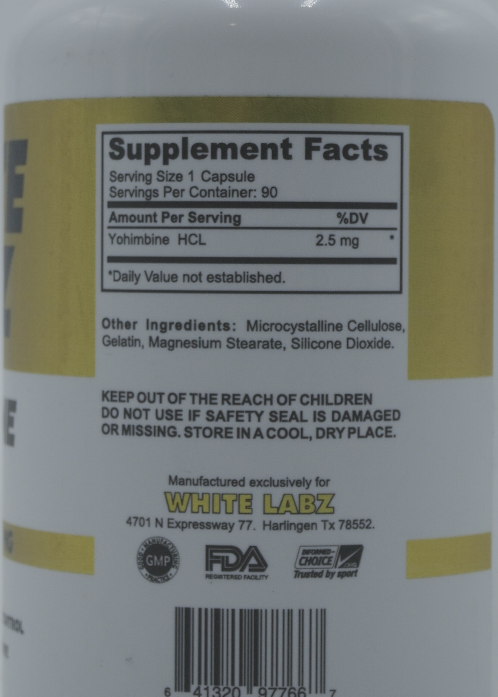 WHITE LABZ YOHIMBINE WHITE LABZ 90 CAP