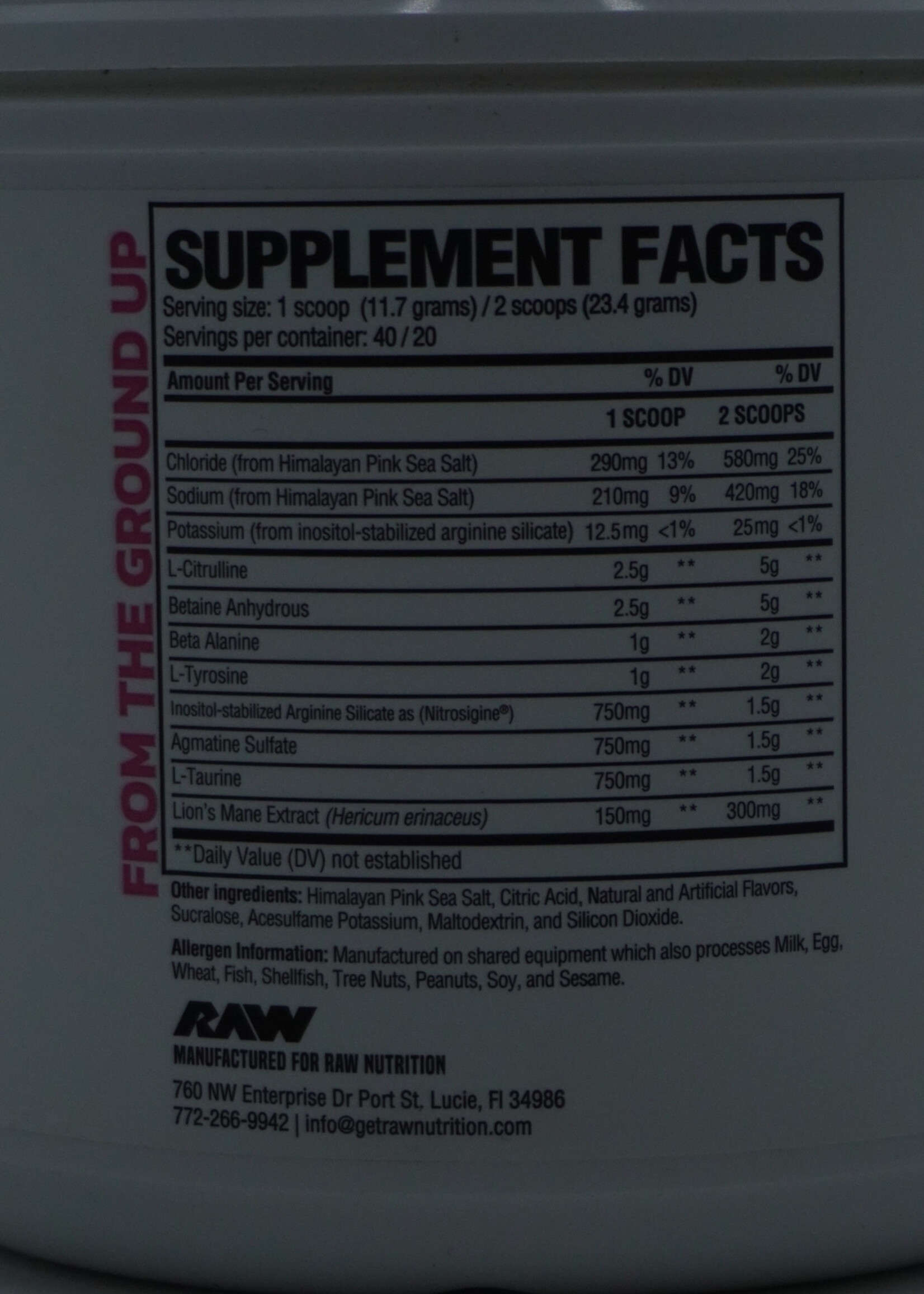 RAW RAW PUMP NON STIM