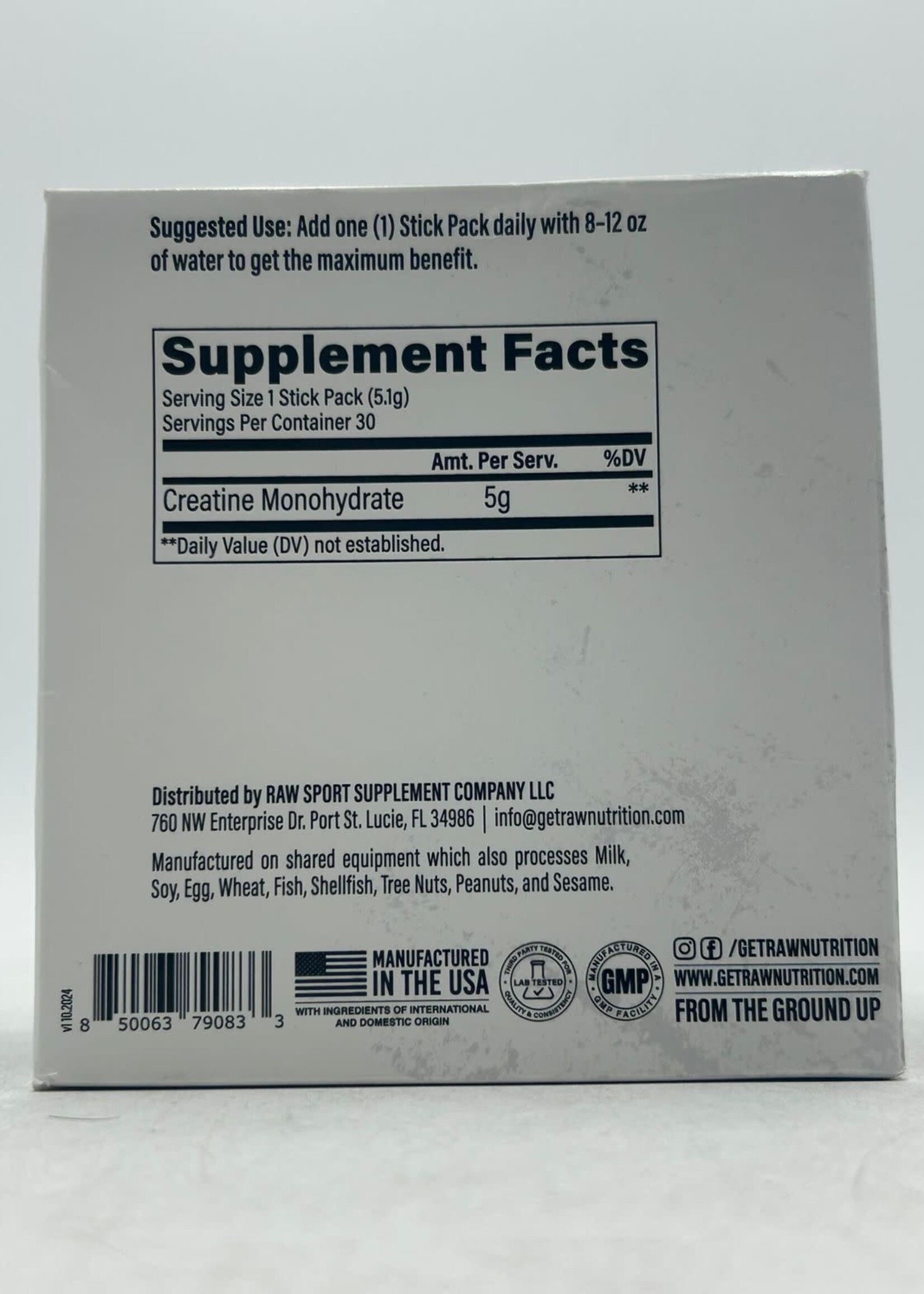 RAW RAW CREATINA 30 STICKS 5G C/U