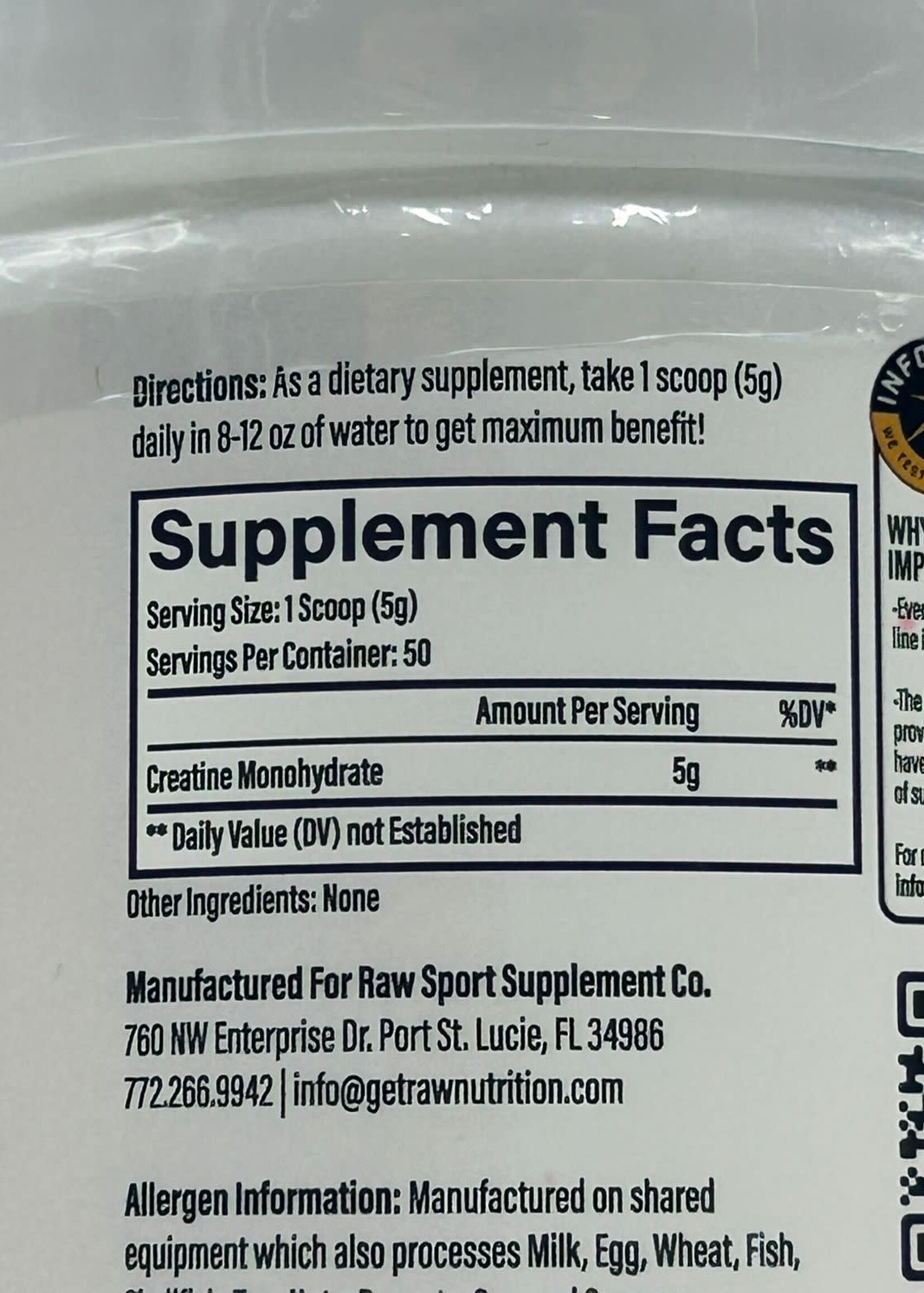 RAW CREATINA RAW 50 SERV