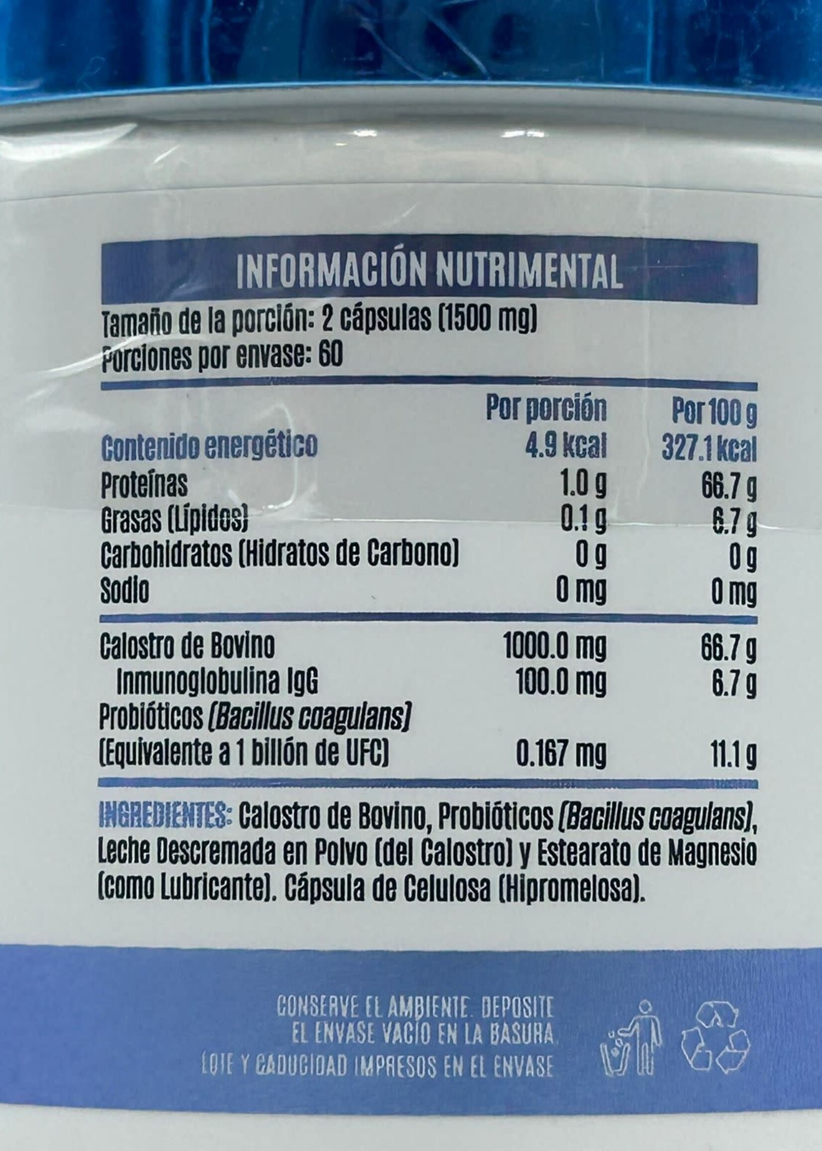 ADVANCE NUTRITION CALOSTRO BOVINO & PROBIOTICOS ADVANCE 120 CAP