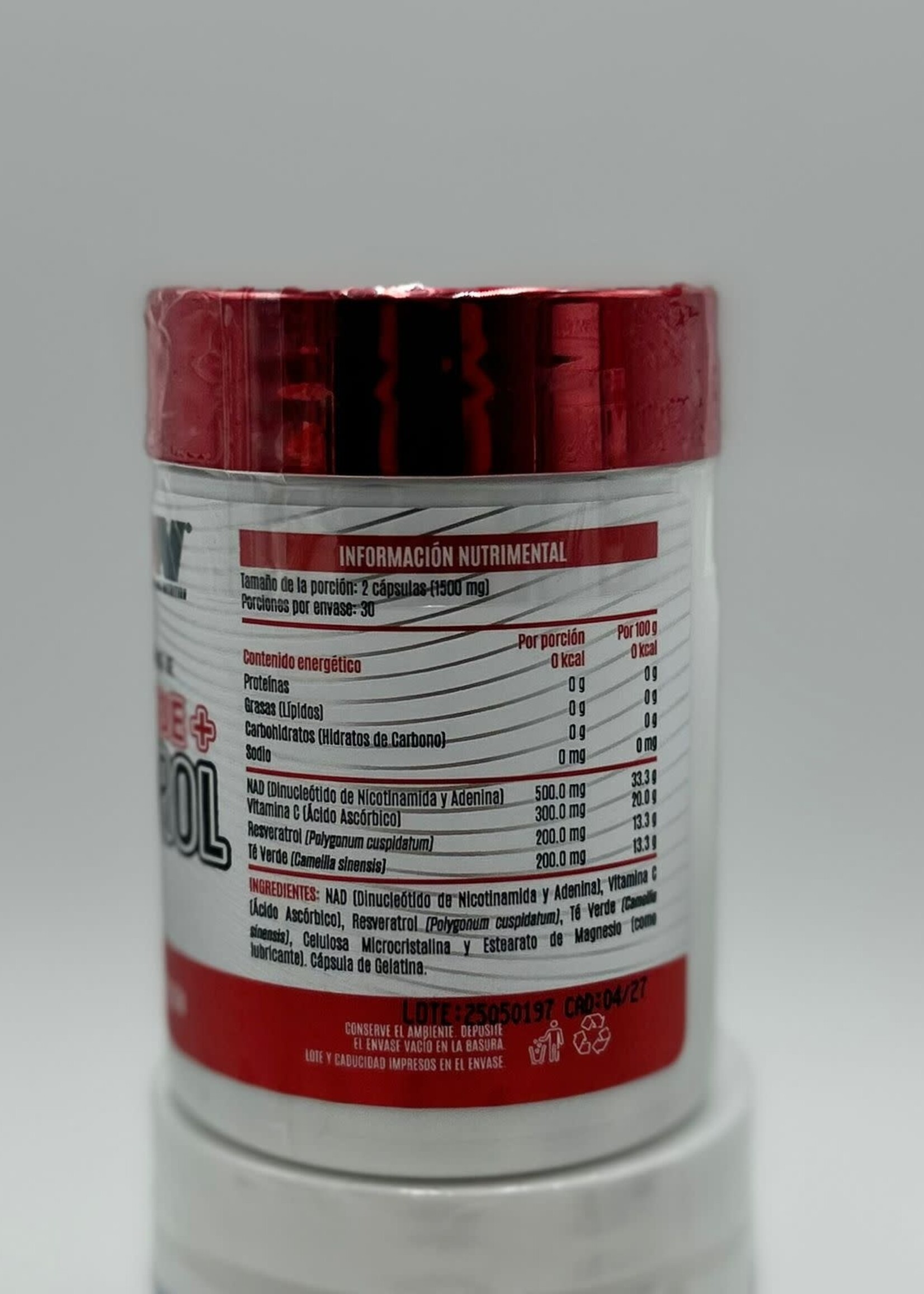 ADVANCE NUTRITION NAD +RESVERATROL + TE VERDE 60  CAP 750 MG ADVANCE