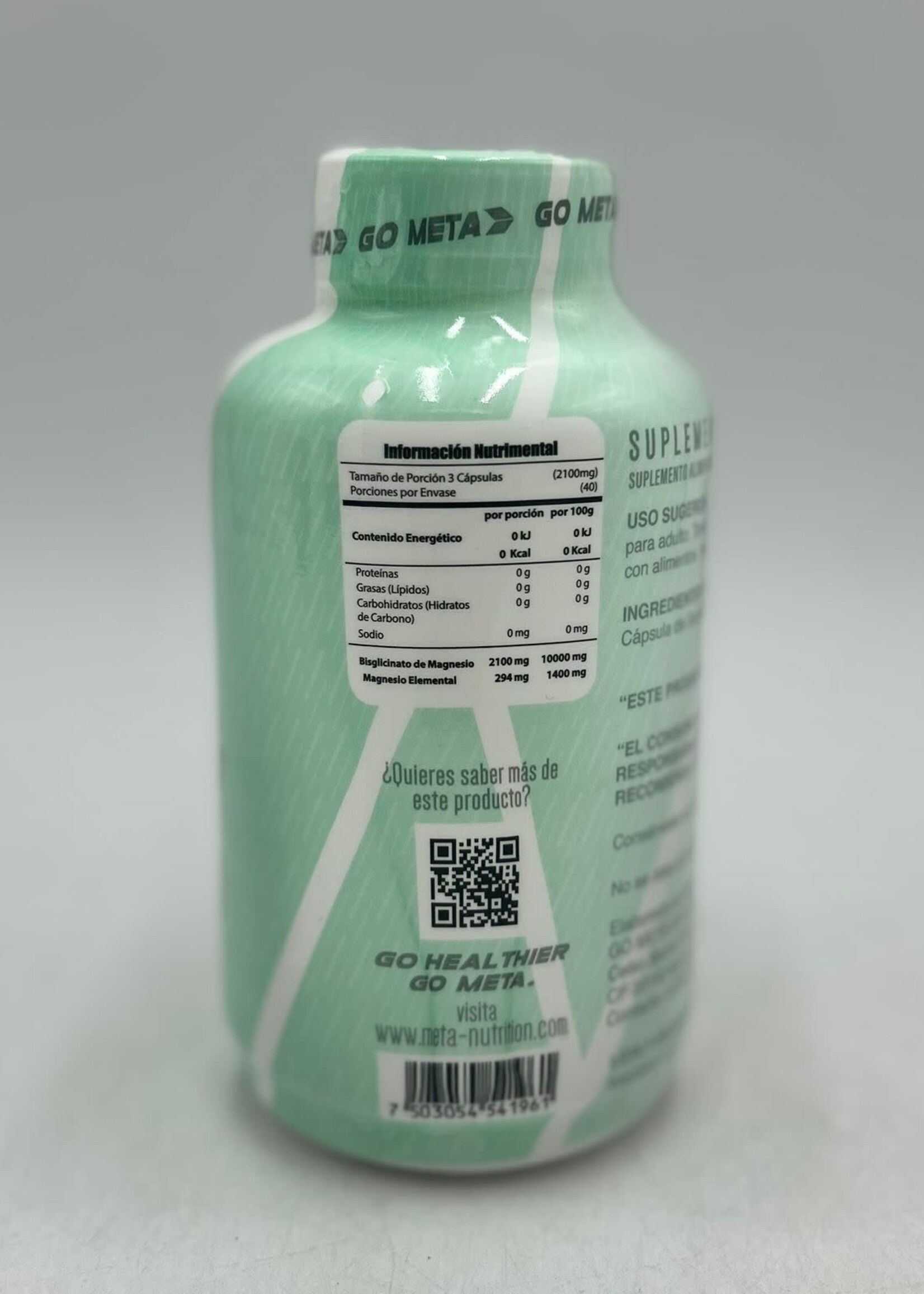 META NUTRITION GLICINATO DE MAGNESIO 2100 MG 120 CAP META