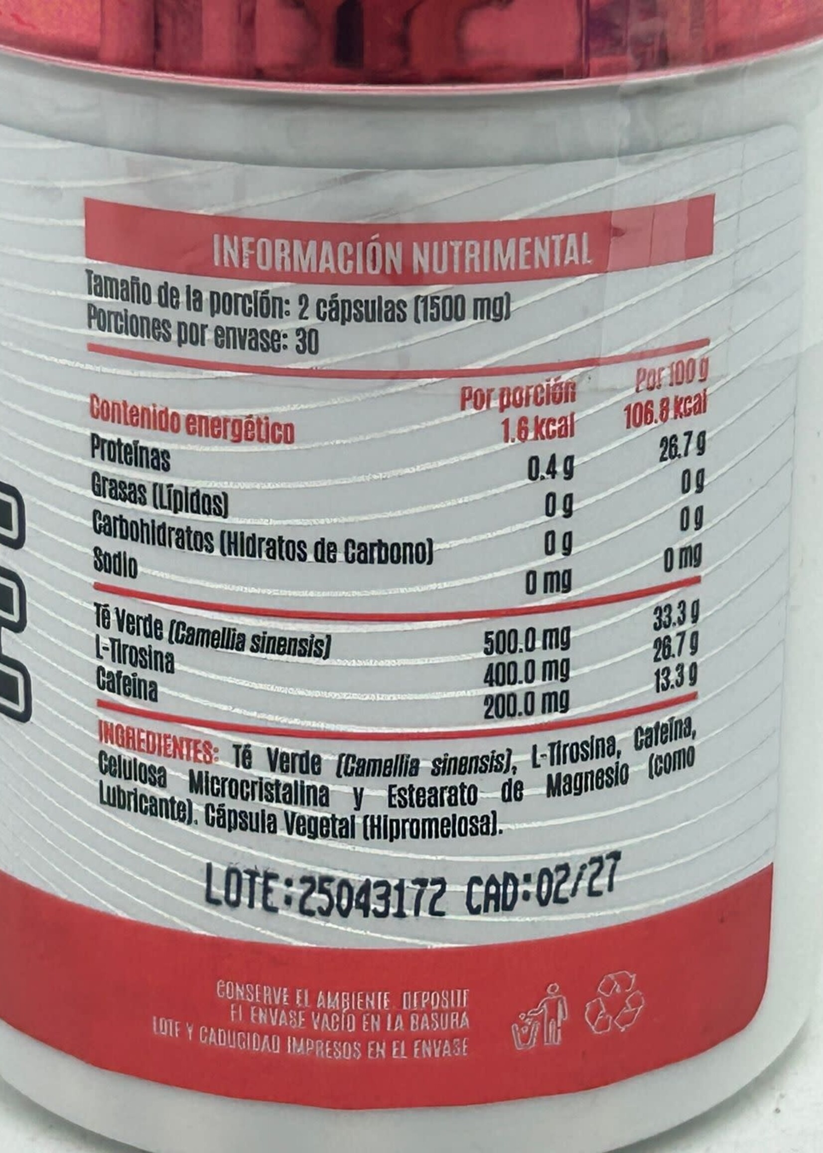 ADVANCE NUTRITION TE VERDE ADVANCE 60 CAP 750 MG