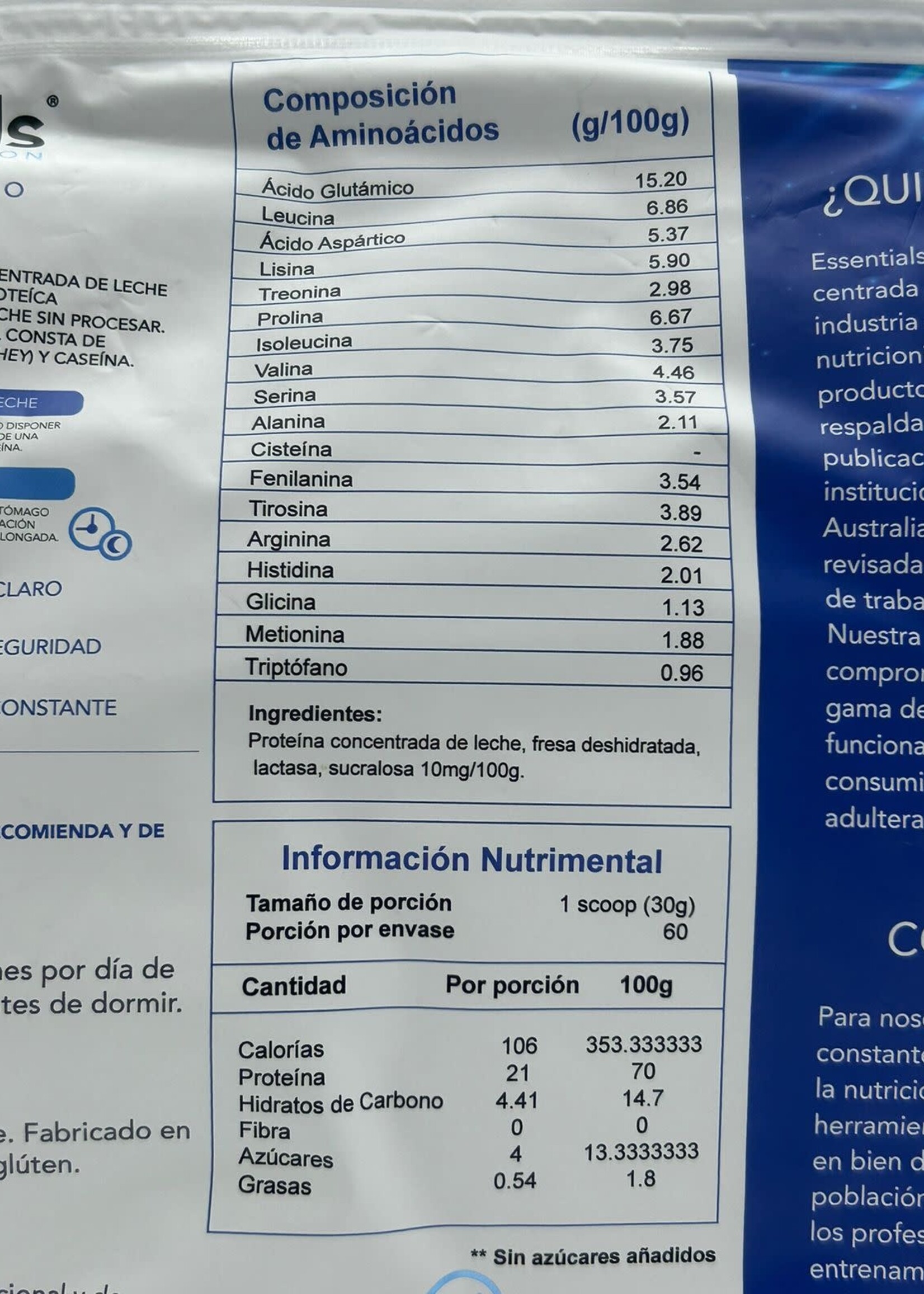 ESSENTIALS ESSENTIALS WHEY PROTEIN CONCENTRATE