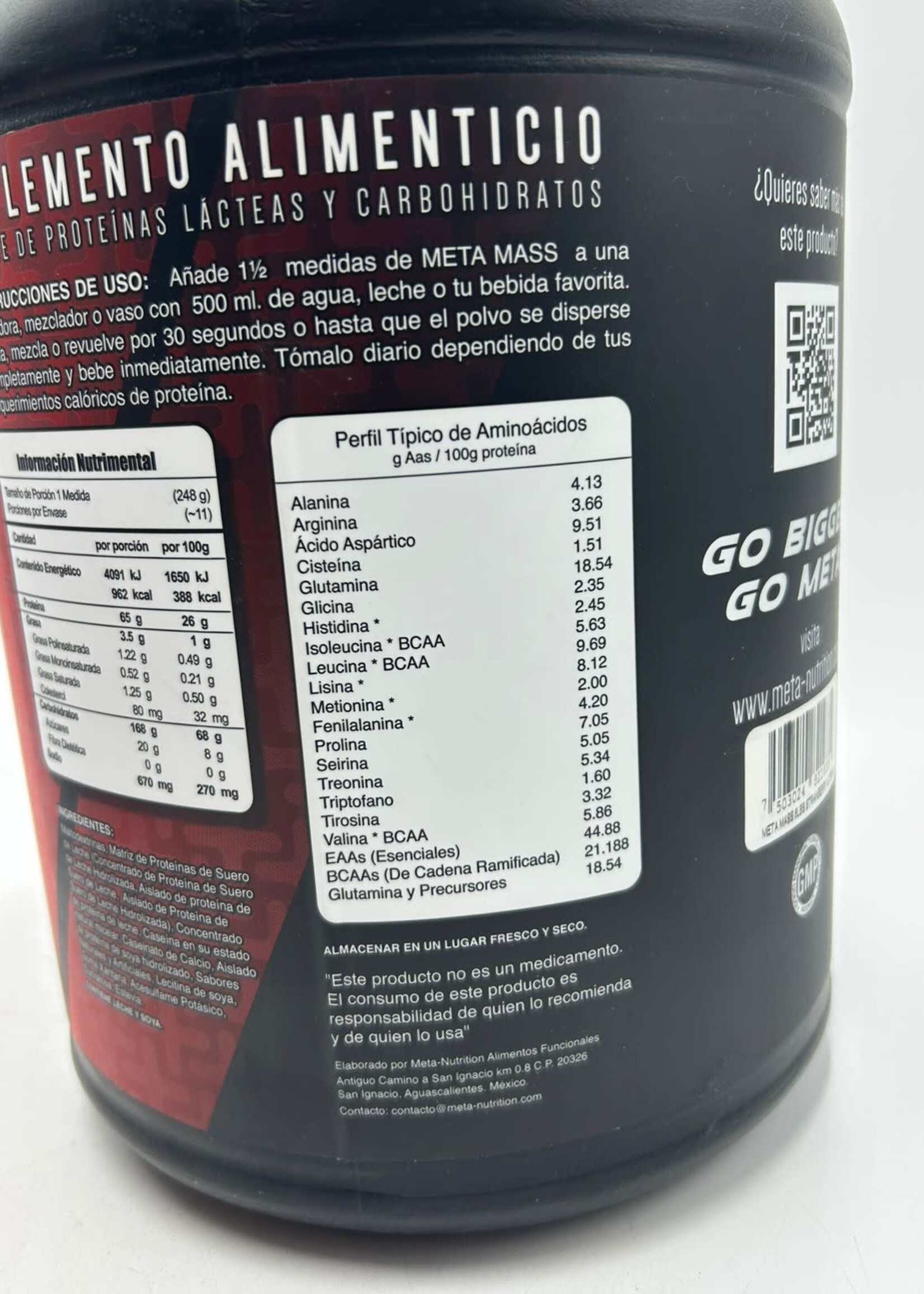 META NUTRITION META MASS (meta nutrition) 6 LB 11 SERV