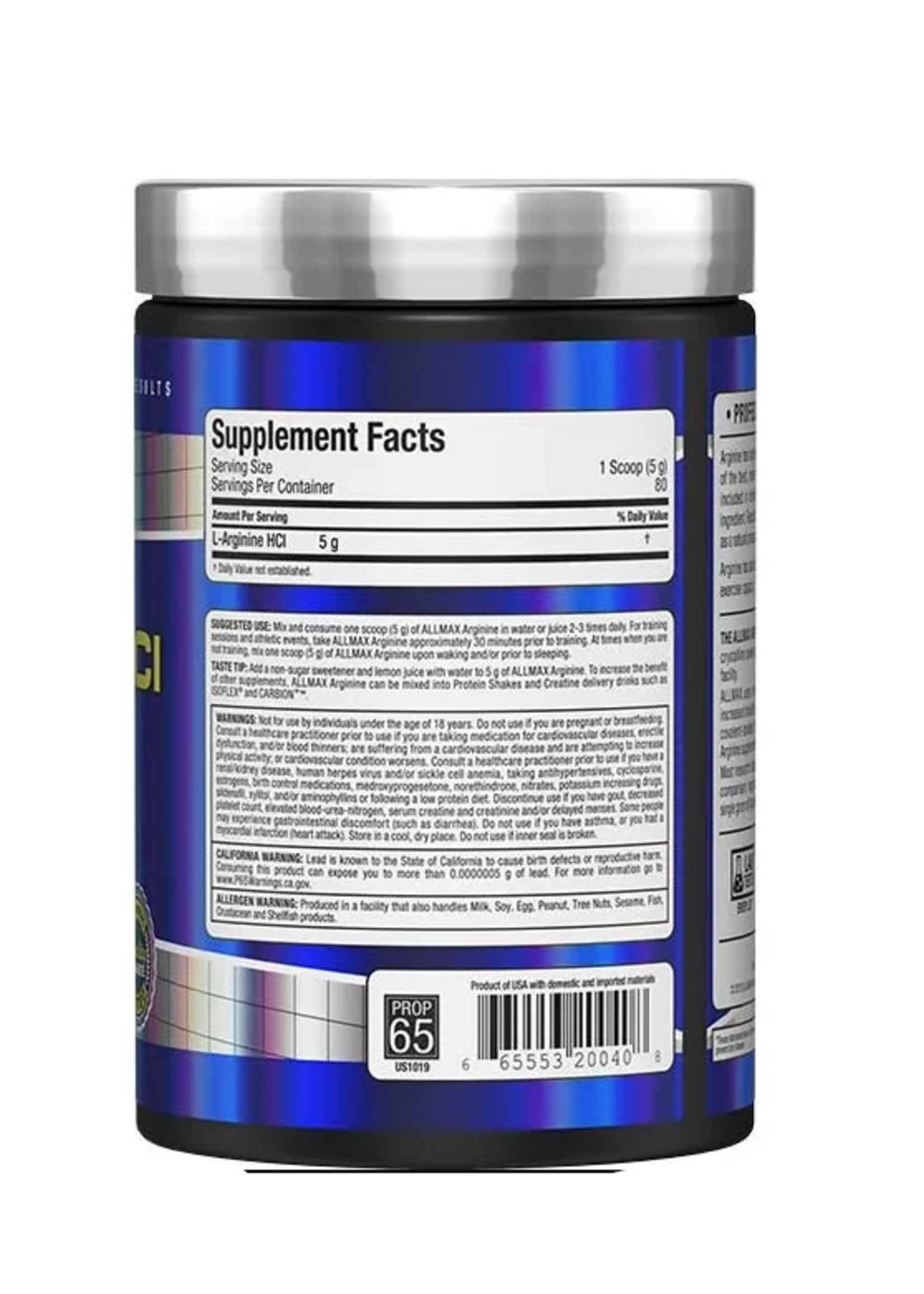 ALLMAX ARGININA ALLMAX 5 G/80 SERV