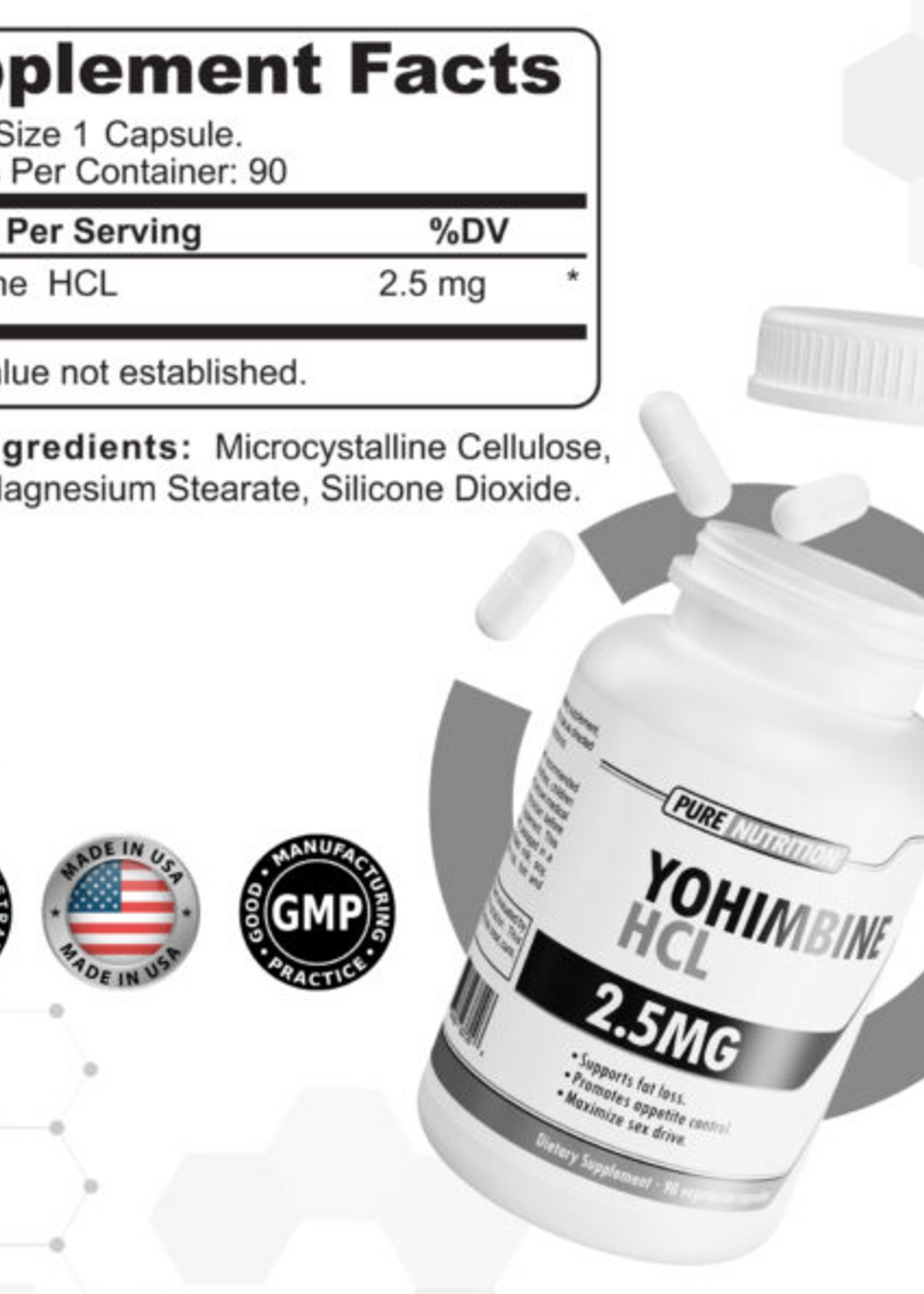 PURE NUTRITION YOHIMBINE PURE NUTRITION 2.5 MG 90 CAP