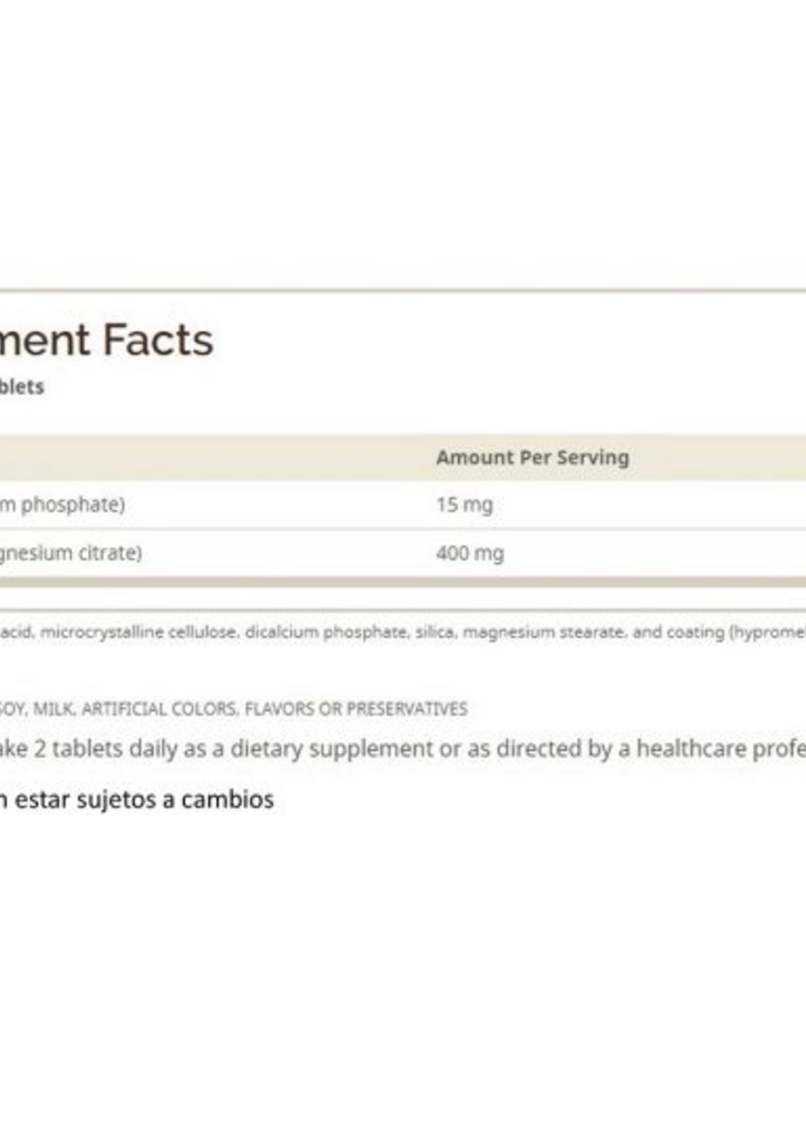 WHP CITRATO DE MAGNESIO WHP 400 MG 60 TAB