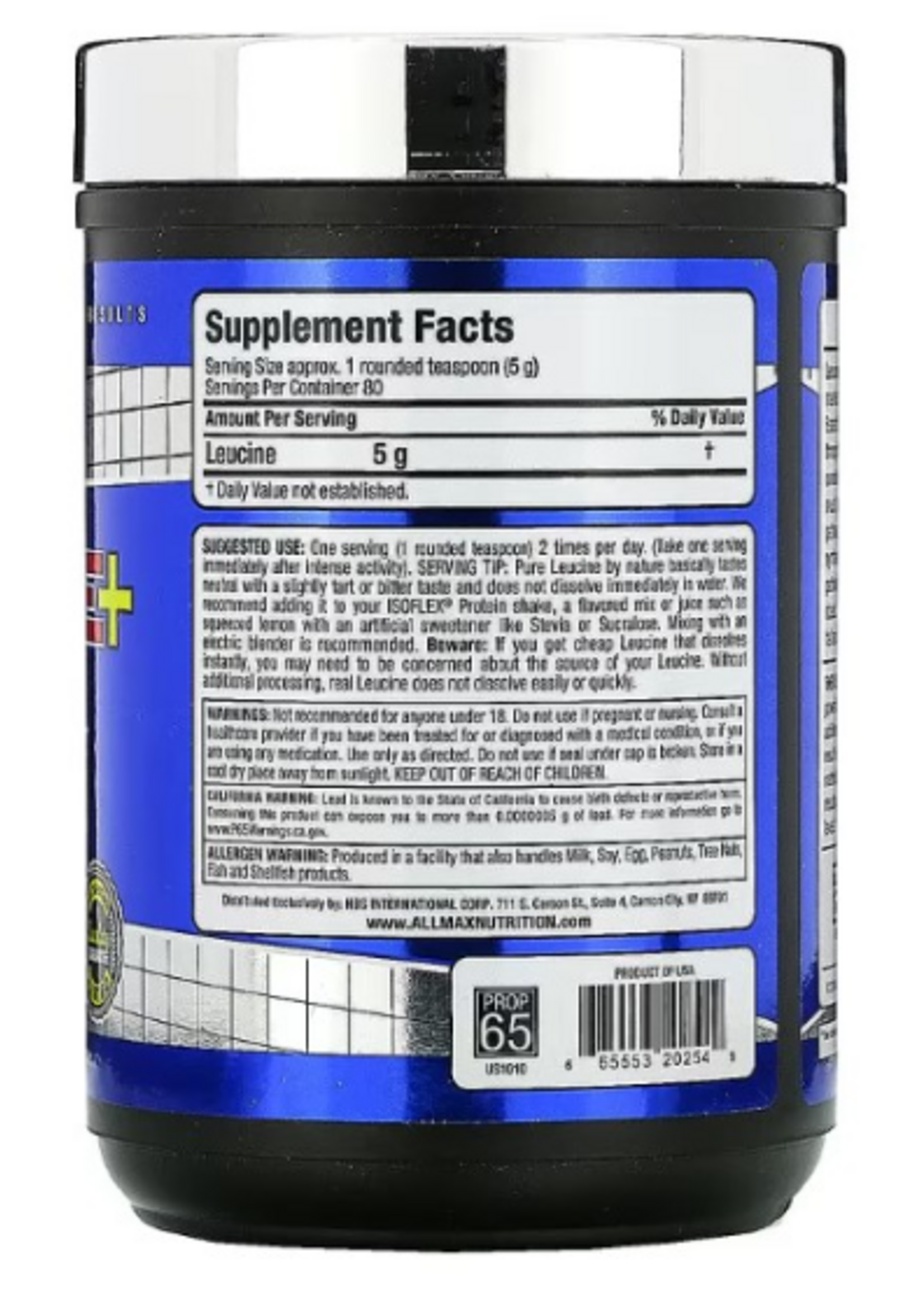 ALLMAX LEUCINE ALLMAX  400 GR 80 SERV