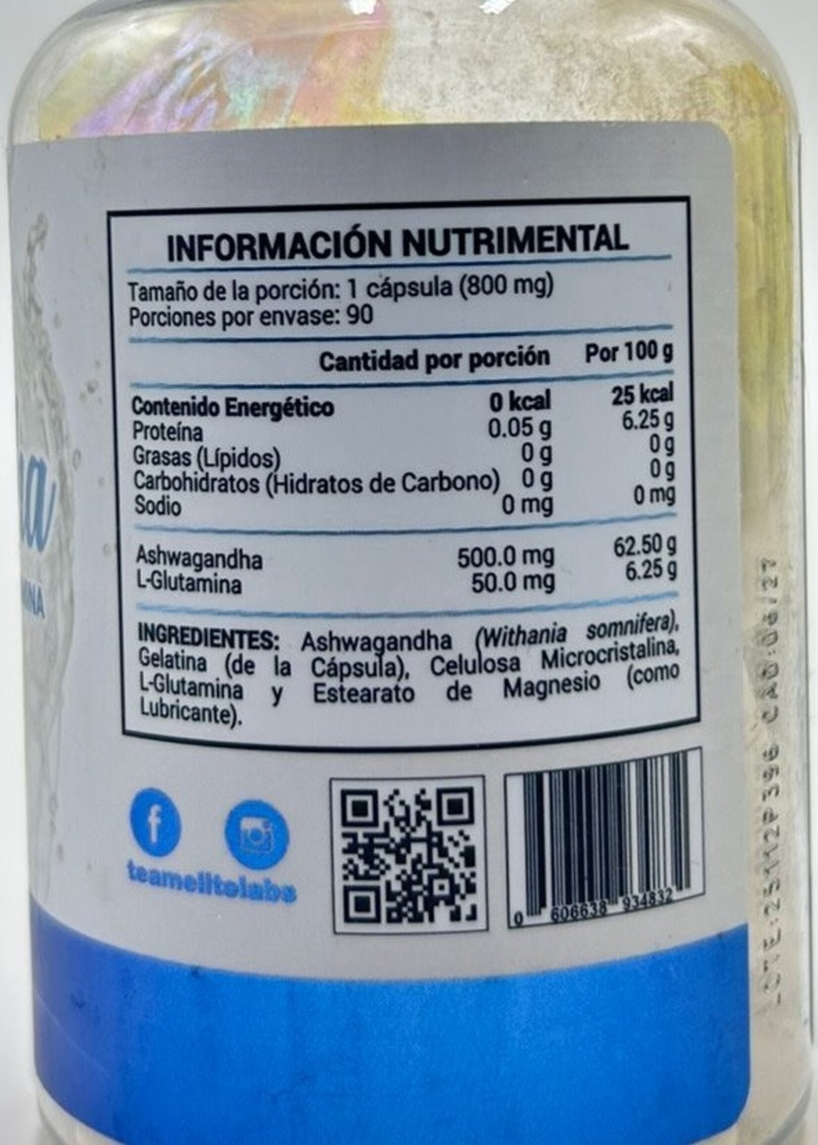 ORGANIC SPORT ASHWAGANDA y GLUTAMINA ORGANIC  500 MG 90 CAP