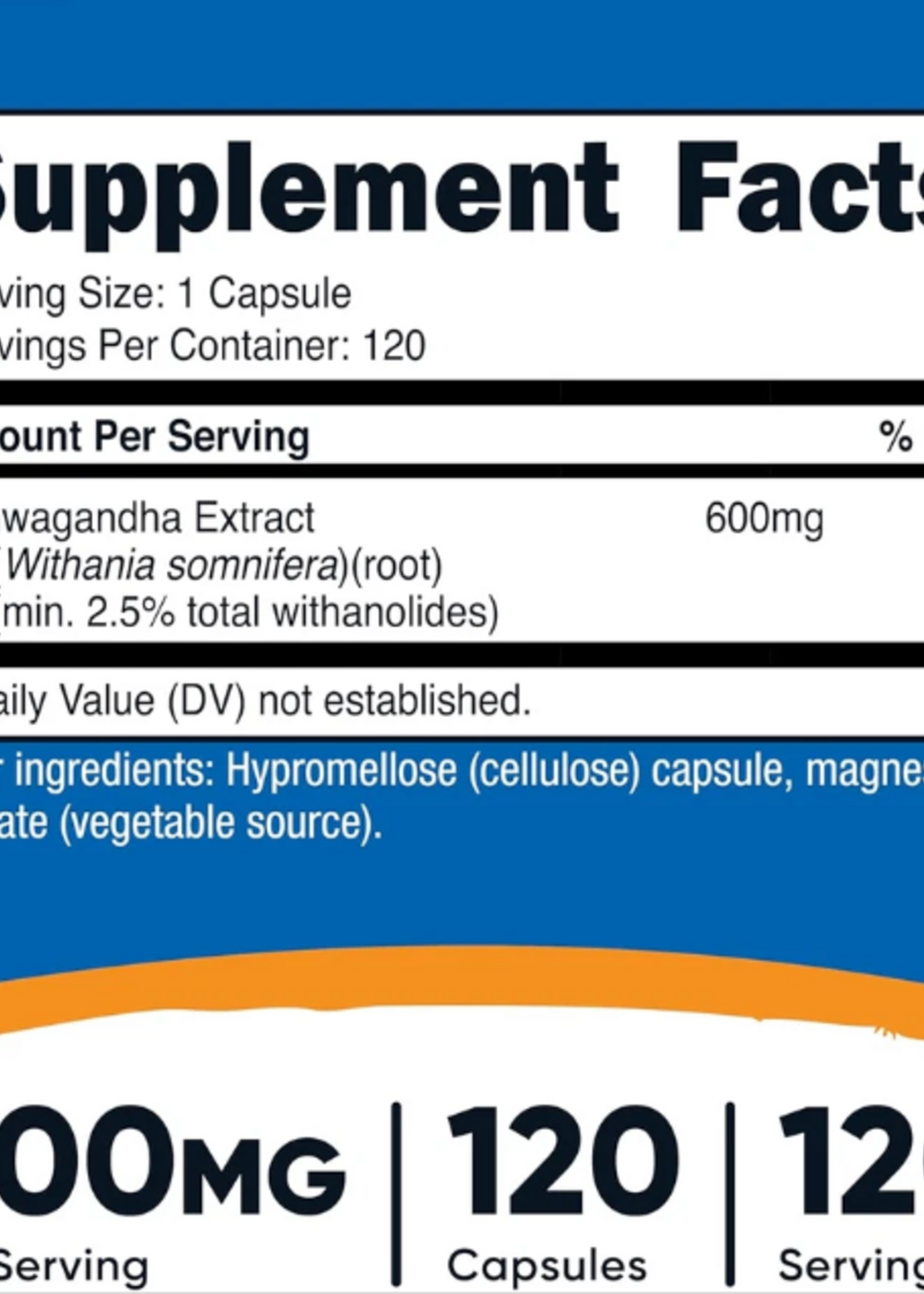 NUTRICOST ASHWAGANDA ROOT EXTRACT 600 MG 120 CAP NUTRICOST