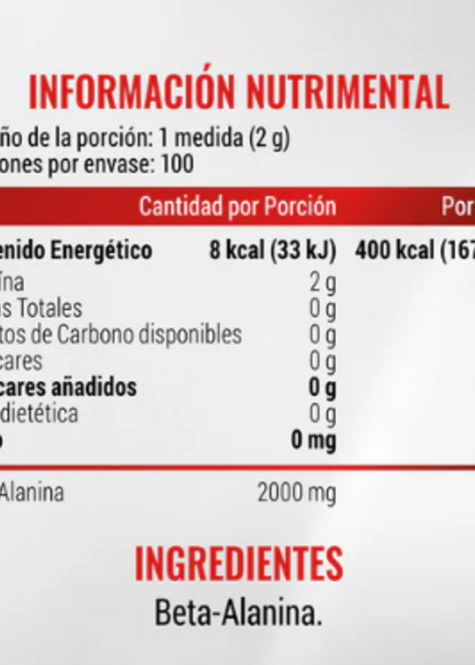 ADVANCE NUTRITION Beta Alanina (AdvanceNutrition) 100 SERV