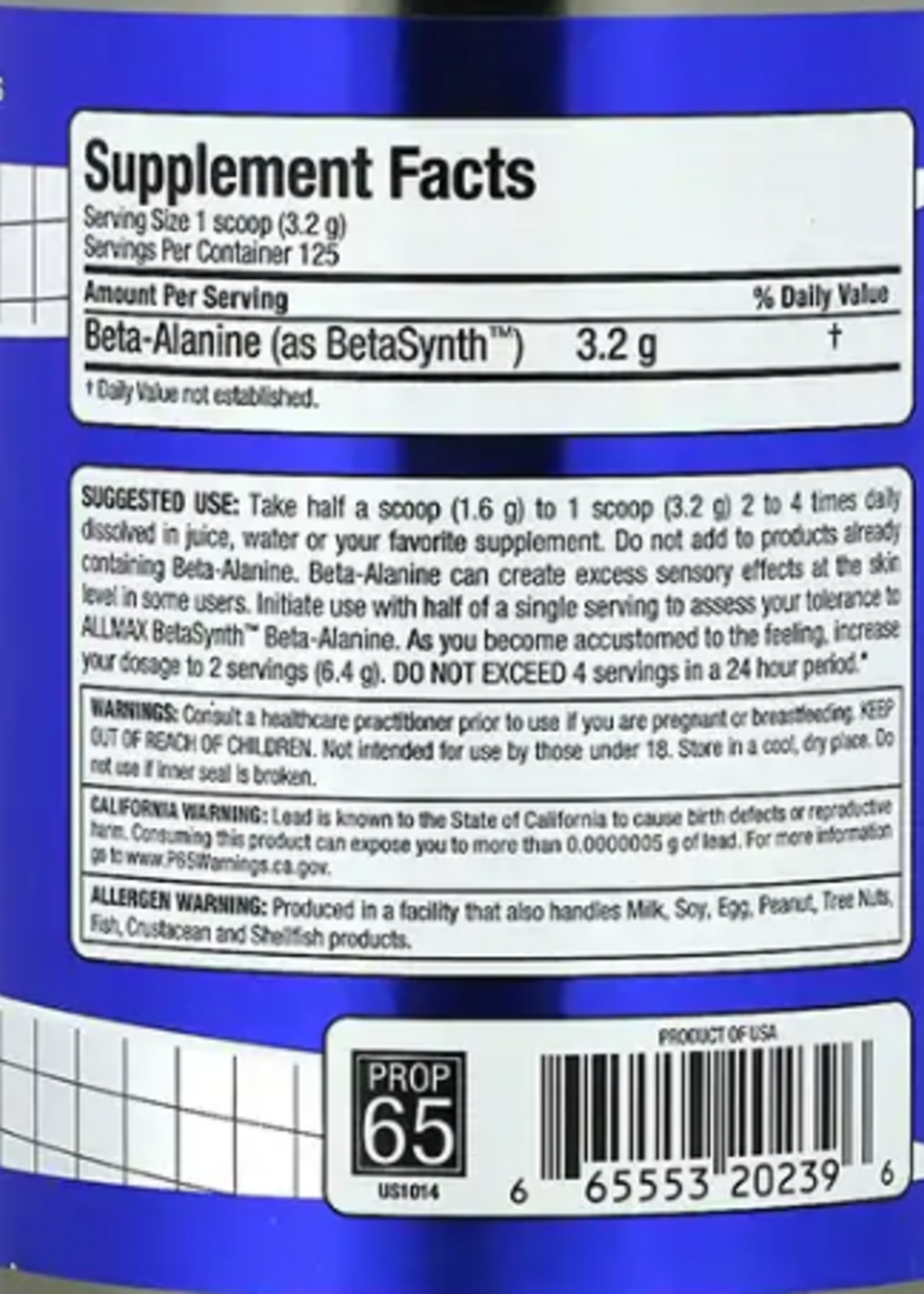 ALLMAX BETA ALANINA ALLMAX 125 SV