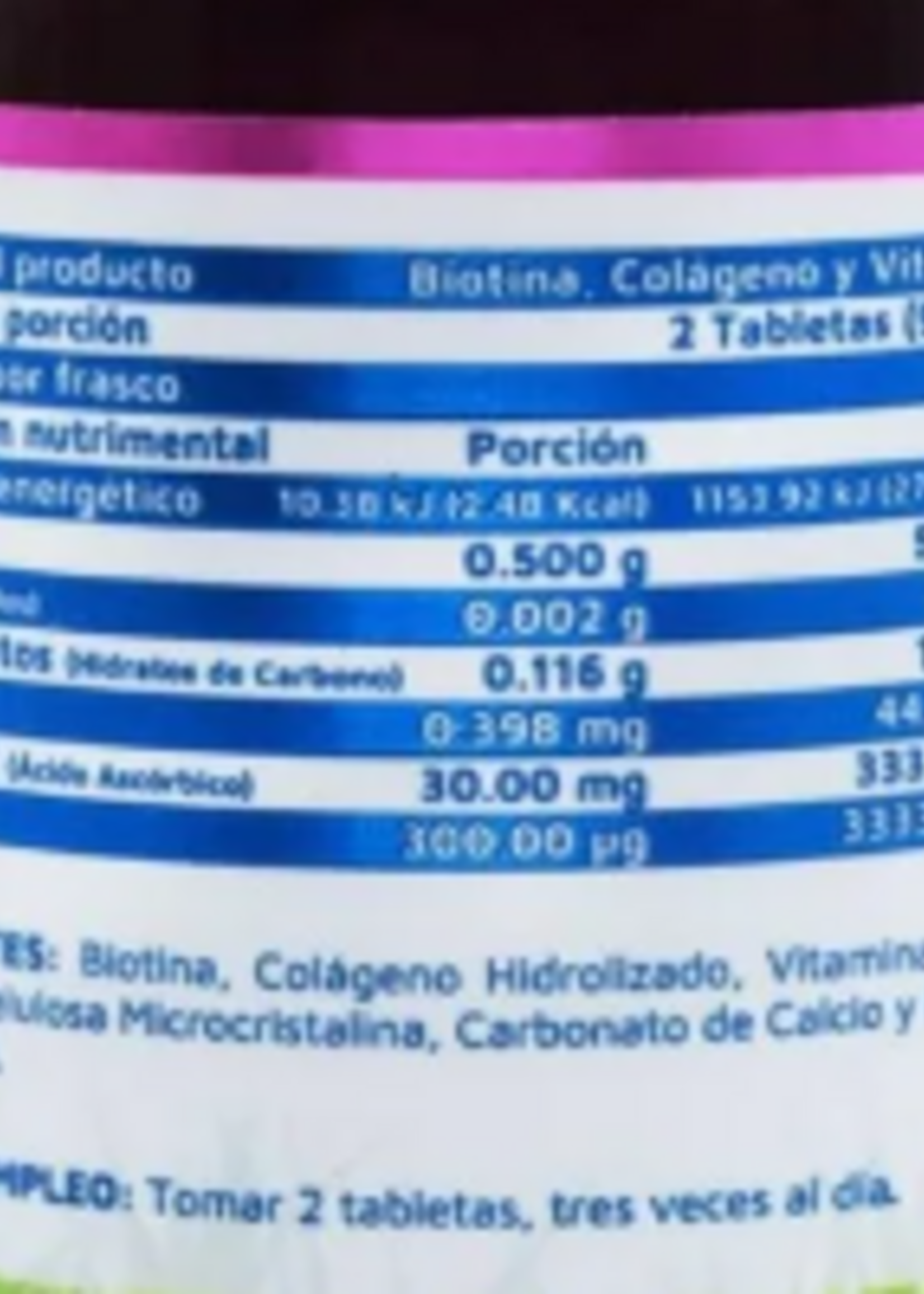 VIDANAT BIOTINA COLÁGENO Y VITAMINA C 180 TAB VIDANAT