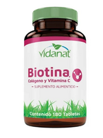 VIDANAT BIOTINA COLÁGENO Y VITAMINA C 180 TAB VIDANAT