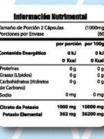 META NUTRITION CITRATO DE POTASIO 1000 MG 120 SERV META