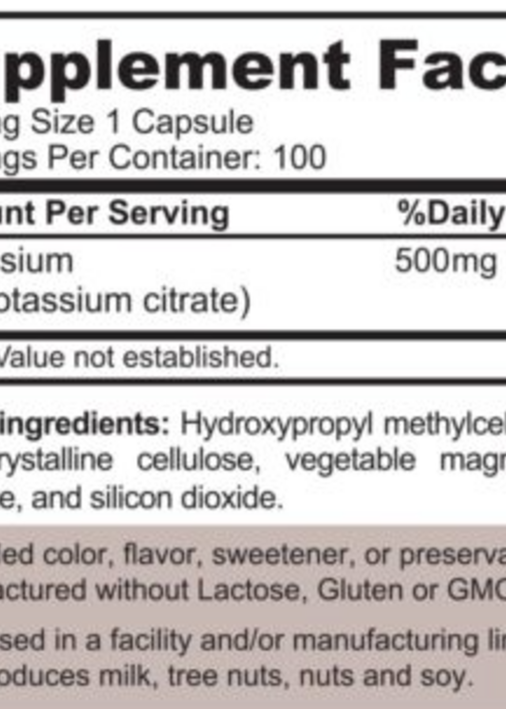 H&L PHARMA CITRATO DE POTASIO 500 MG 100 CAP H&L PHARMA