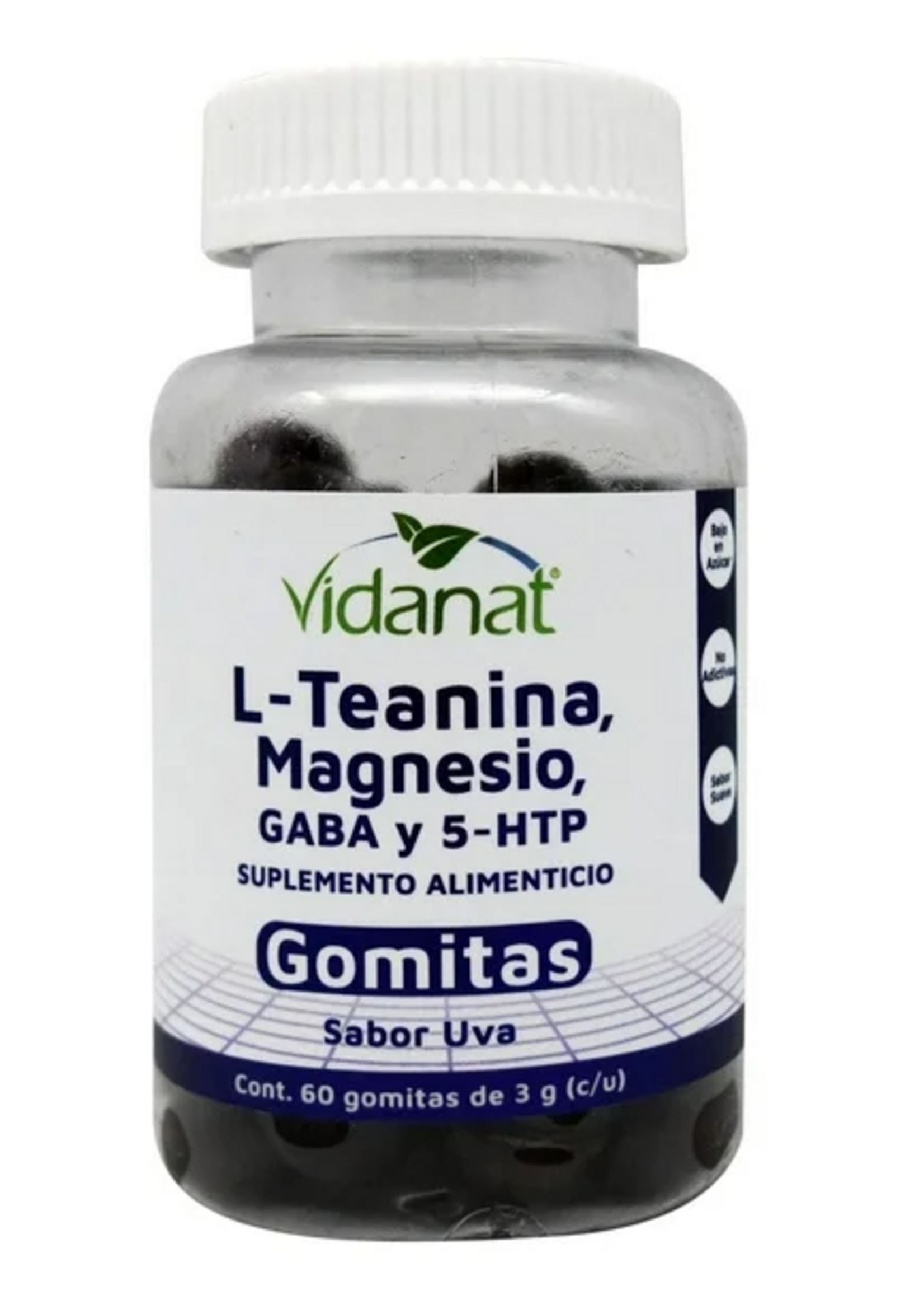 VIDANAT L-TEANINA,MAGNESIO,GABA VIDANAT 60 GOMITAS UVA