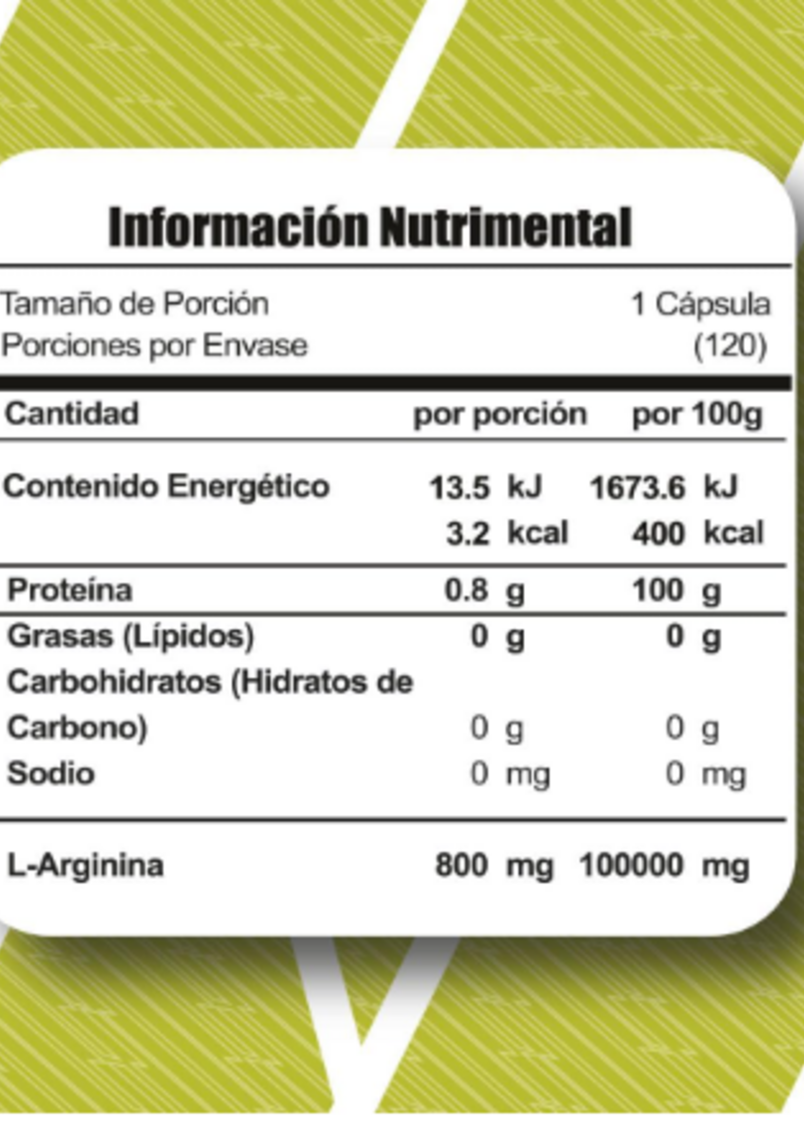 META NUTRITION ARGININA META 800 MG/120 TAB